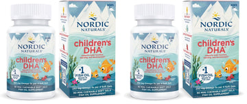Nordic Naturals Children’s DHA, Strawberry - 90 Mini Chewable Soft Gels for Kids - 250 mg Omega-3 with EPA & DHA - Brain Development & Function - Non-GMO - 22 Servings (Pack of 2) Nordic Naturals Au supplements