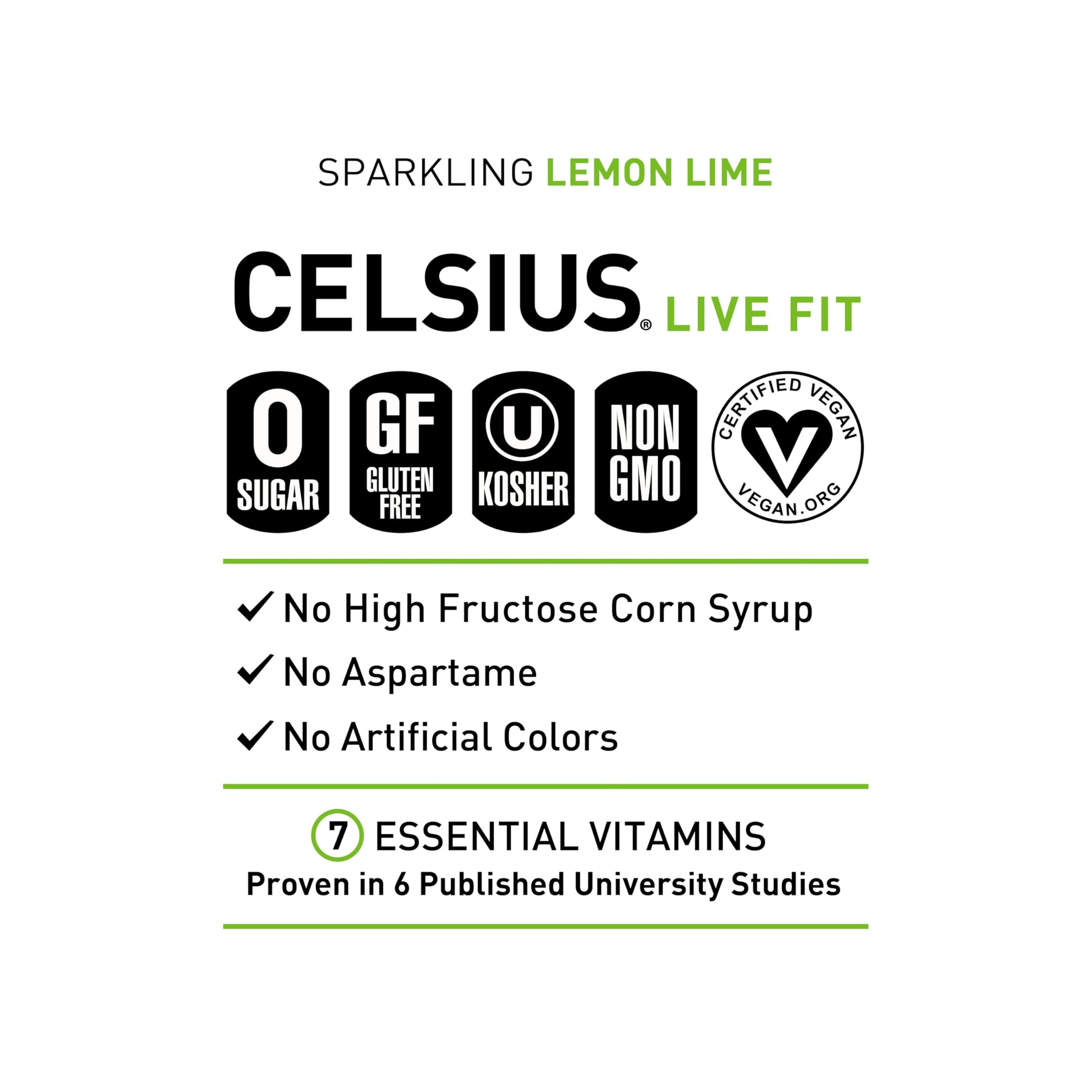 CELSIUS Sparkling Lemon Lime, Functional Essential Energy Drink, 12 Fl Oz (Pack of 12) CELSIUS Au supplements
