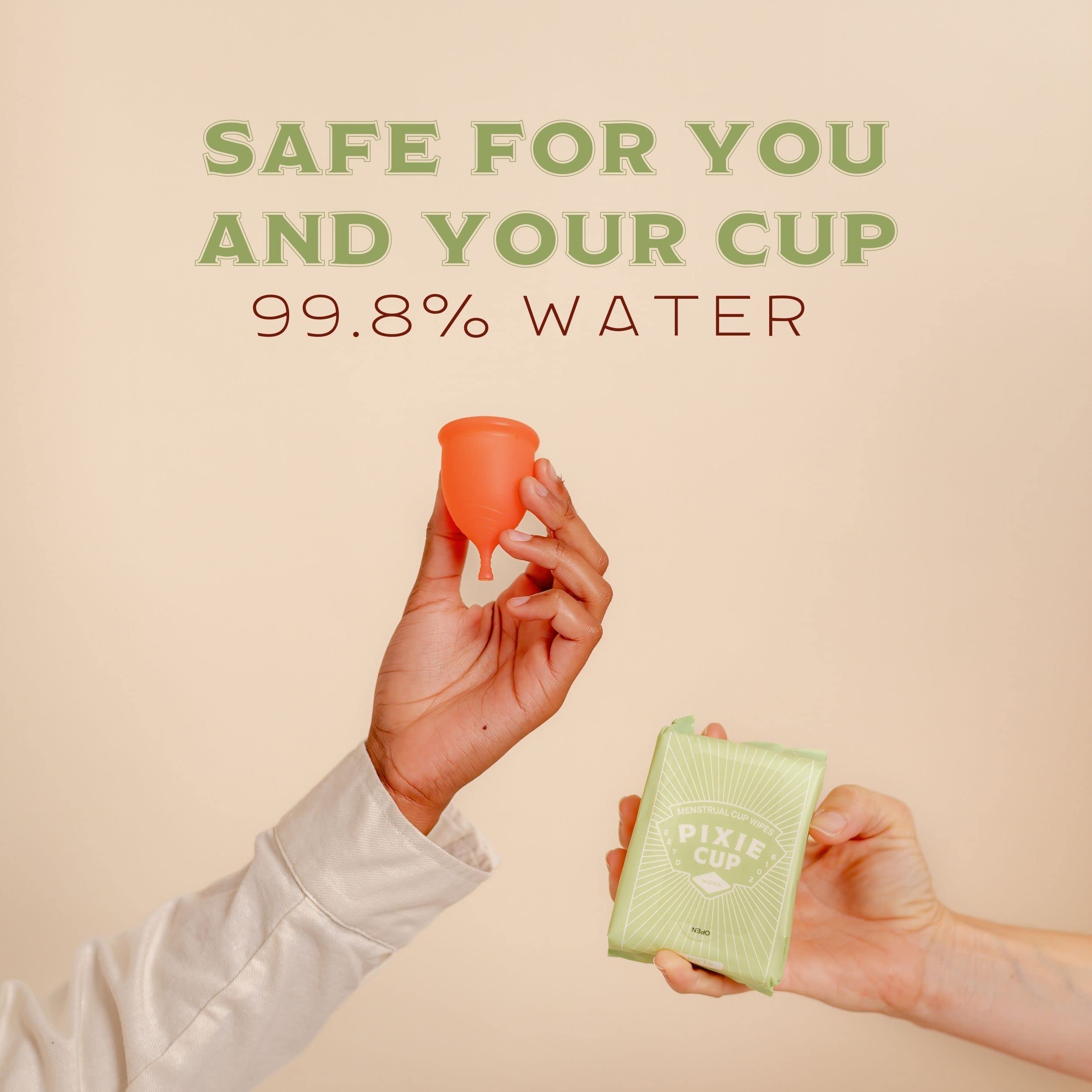 Menstrual Cup Wipes - On The Go Public Bathroom Feminine Wipes - Safe On Period Cups & Menstrual discs Pixie Cup Au supplements