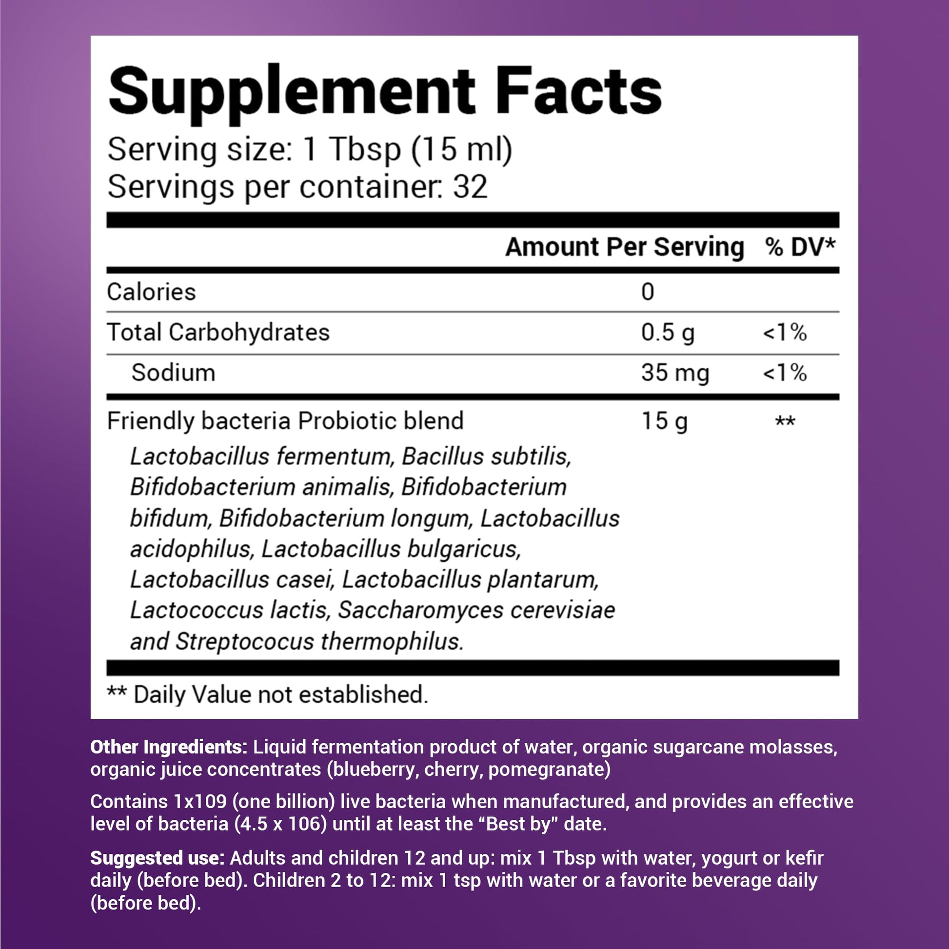 Dr. Berg's Friendly Probiotic Liquid Supplement Drink Mix w/ 12 Live Probiotics Strains Dr. Berg Nutritionals Au supplements