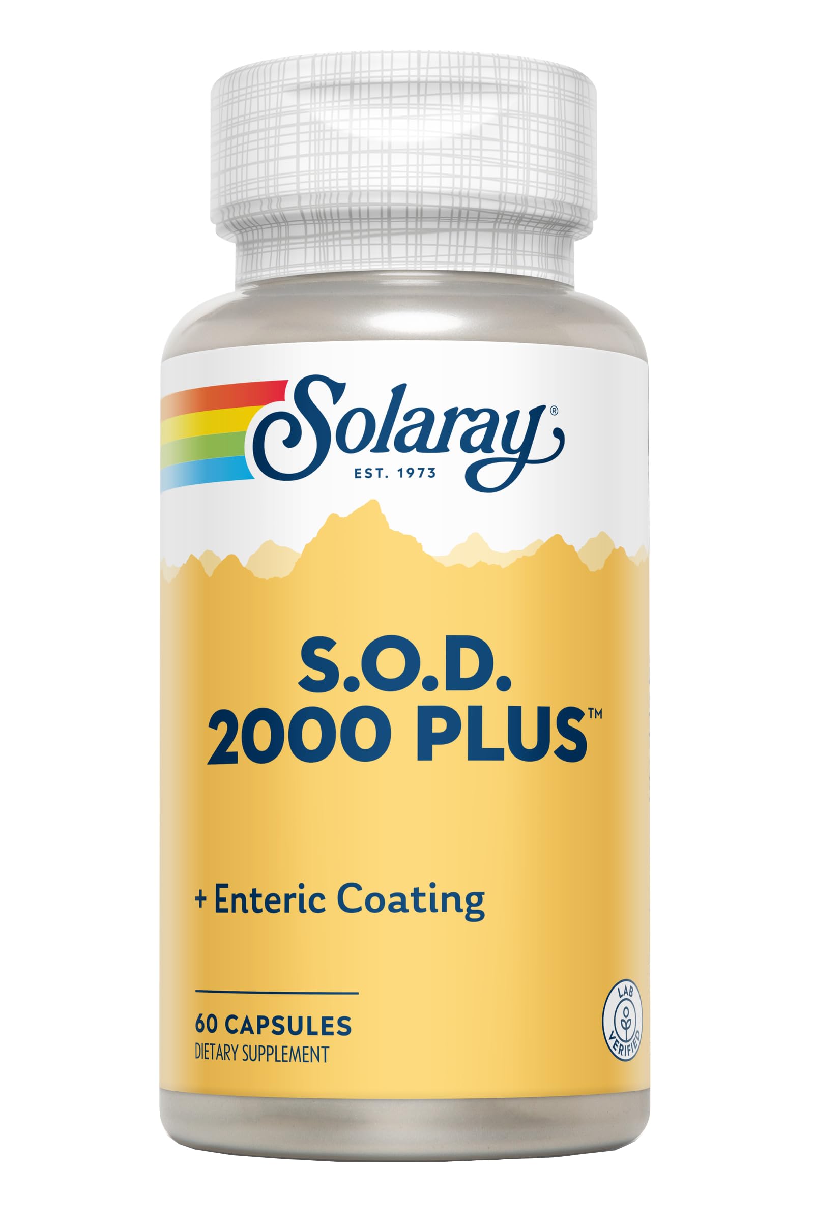 SOLARAY S.O.D. 2000 Plus - Superoxide Dismutase (SOD) and Catalase Antioxidant Supplement, Wellness Support - w/Green Tea Extract, Calcium, Rosemary, Grape Seed Extract, 60-Day Guarantee, 100 Servings SOLARAY Au supplements