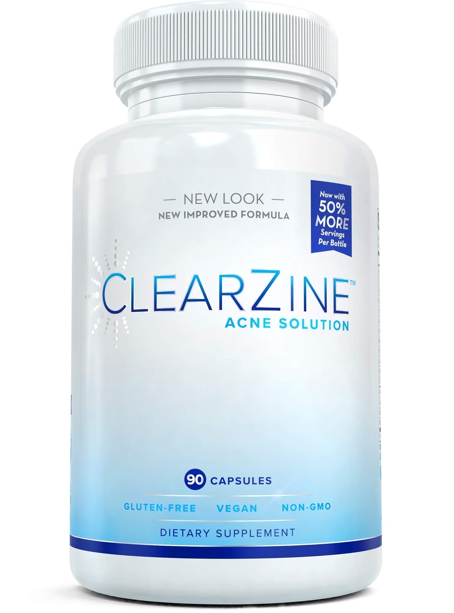ClearZine Acne Pills for Teens & Adults | Clear Skin Supplement, Vitamins for Hormonal & Cystic Acne | Stop Breakouts, Oily Skin and Zits, 90 Caps ClearZine Au supplements