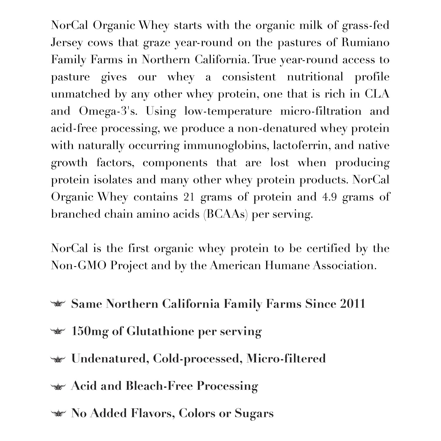 NorCal Organic Unflavored Whey Protein - 2lbs Bulk | 100% Grass-Fed, USDA Certified NorCal Organic Au supplements