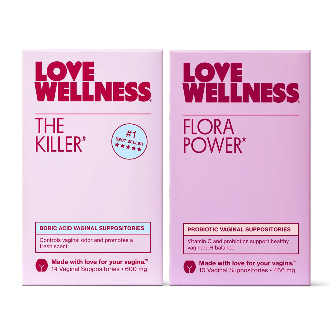 Love Wellness The Killer & Flora Power | Vaginal Suppository Duo with Boric Acid, Probiotics & Vitamin C | Supports pH Balance, Odor Control & Feminine Health | Fragrance-Free, Non-GMO & Paraben Free Love Wellness Au supplements