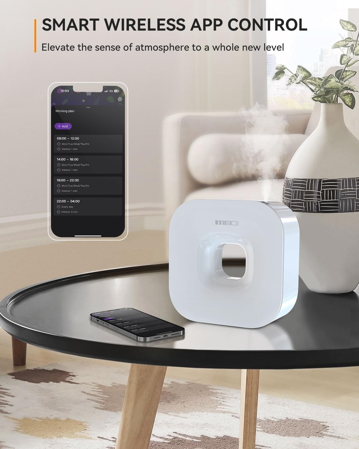 MEIDI Waterless Essential Oil Diffuser - Bluetooth Cordless Aromatherapy Diffuser with App Control MEIDI Au supplements