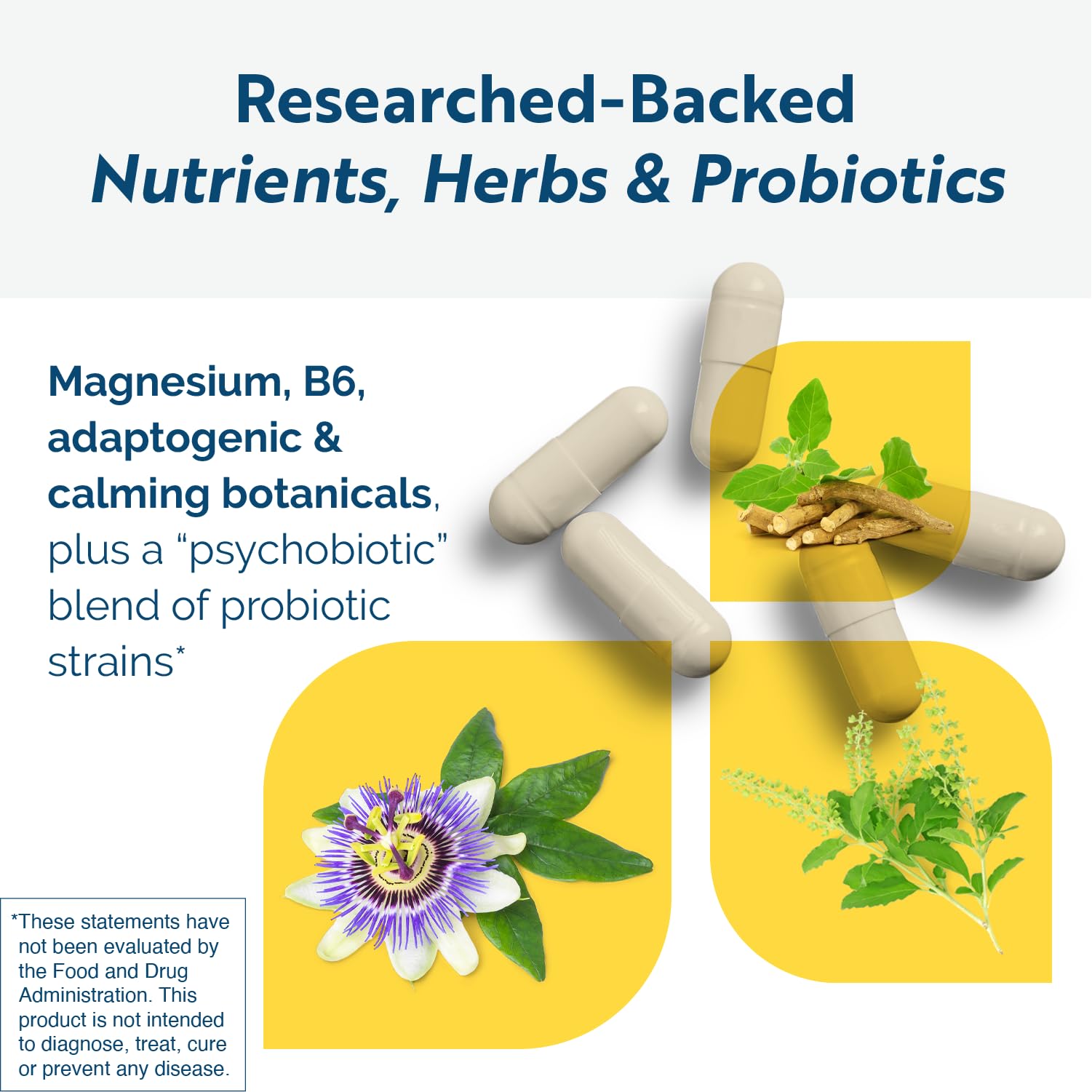 Researched Nutritionals AnxiaEase - Stress, Cortisol Management & Mood Support Supplement - Botanicals, Vitamin B6, Magnesium & 'Psychobiotic' Probiotic Strains (120 Capsules) Researched Nutritionals Au supplements