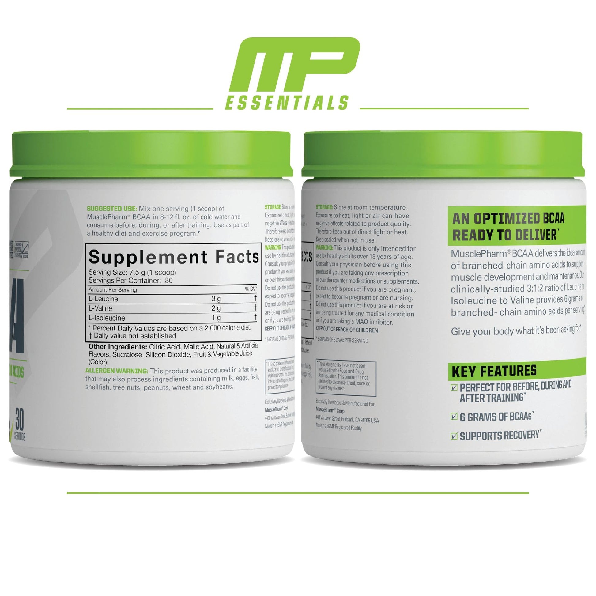 MusclePharm Essentials BCAA Powder, Pre & Post Workout Recovery Drink, Supports Muscle Pharm Au supplements