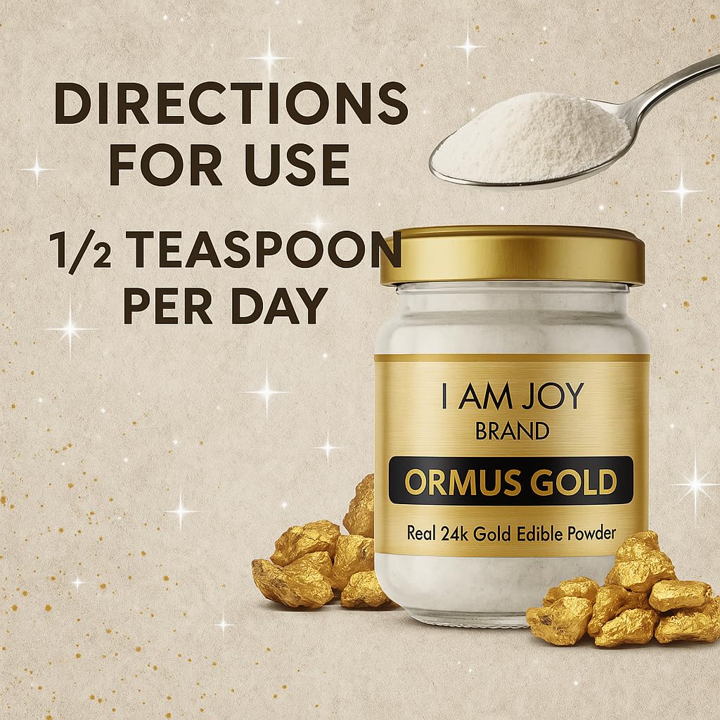 I Am Joy co. Pure Ormus White Gold Powder Monoatomic M-State 24k 99.99% | No Plastic, No Lye, No Dyes, No Fillers | 22 Grams I Am Joy co. Au supplements