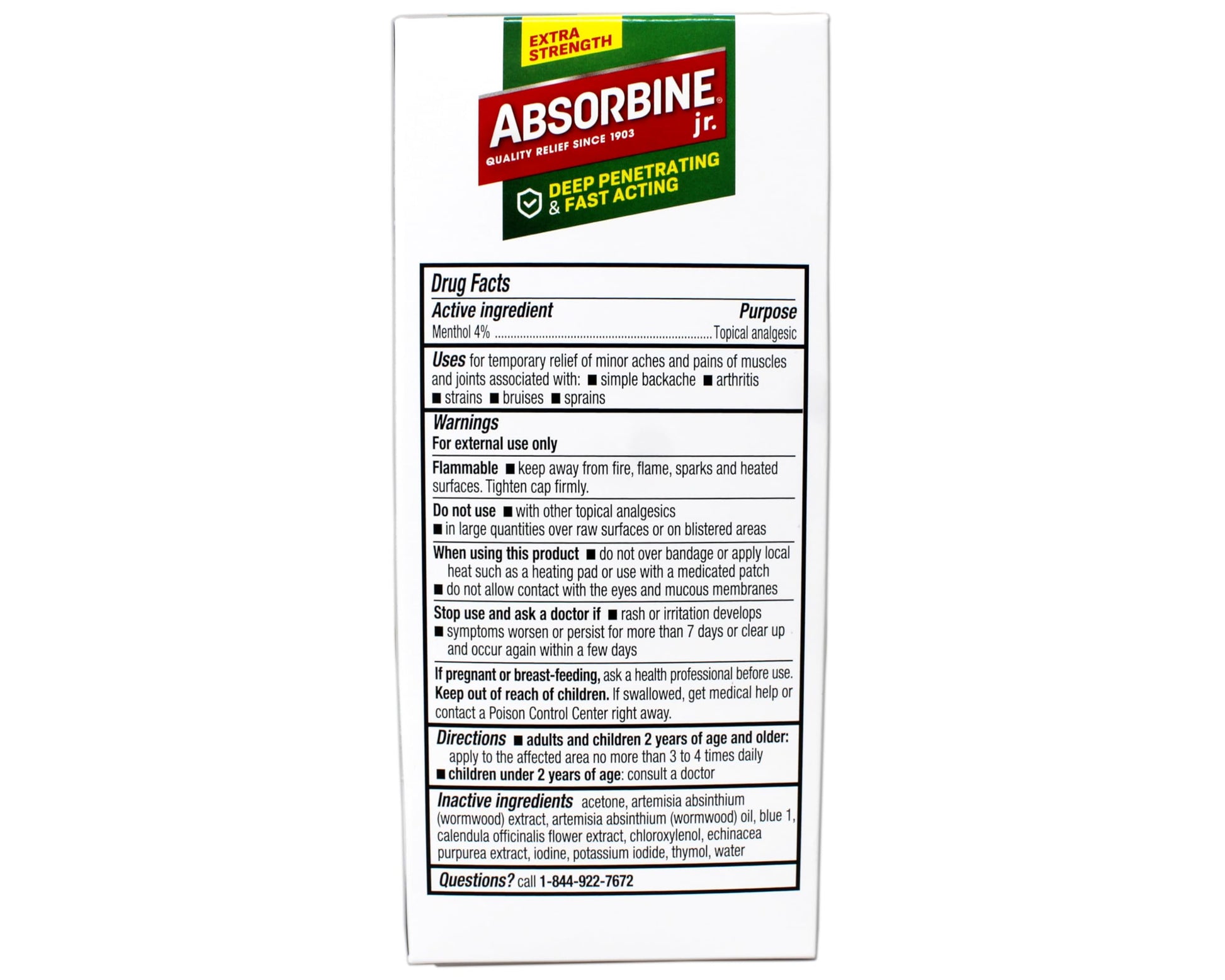 Absorbine Plus Pain Relieving Liquid - 4 oz, Pack of 6. ABSORBINE JR. Au supplements