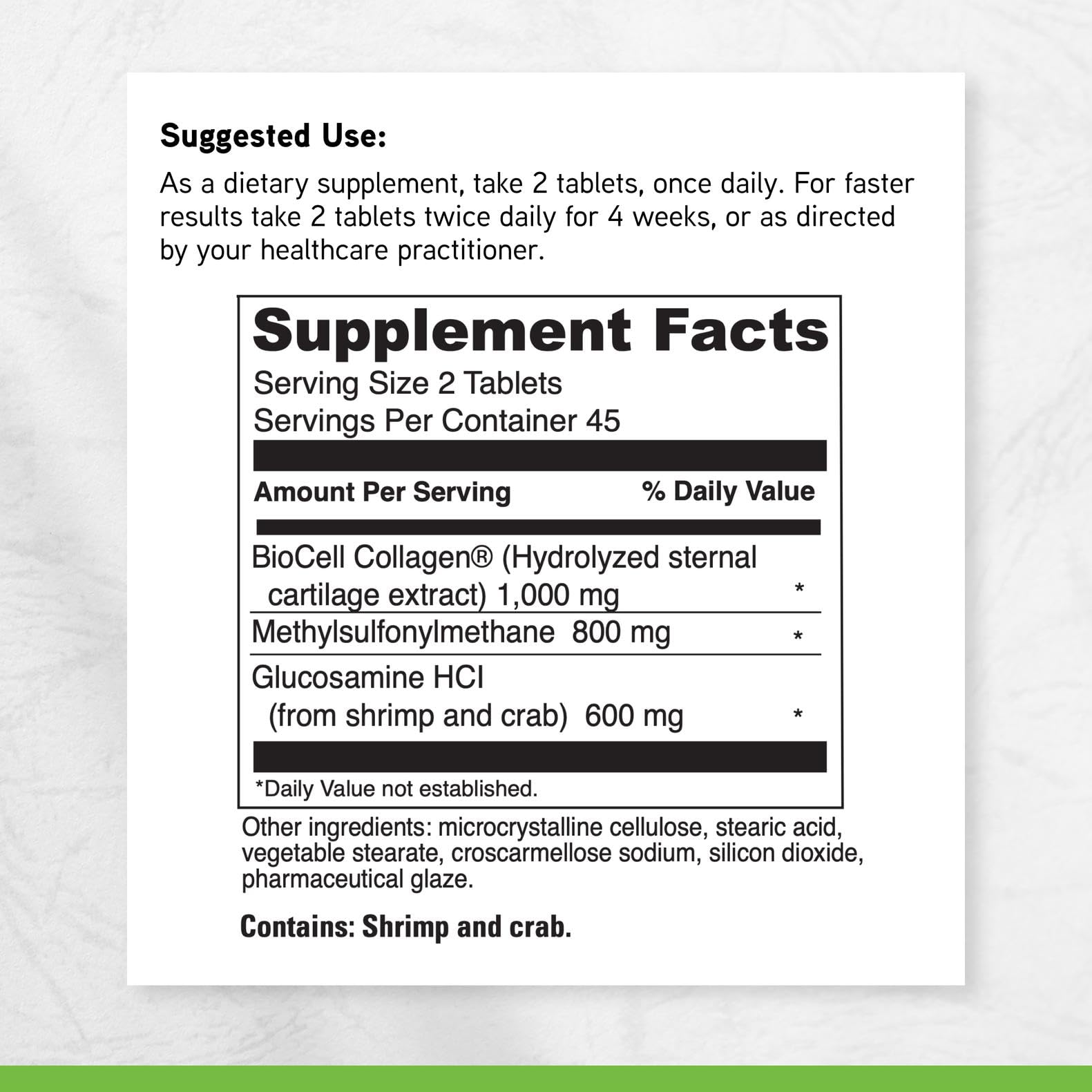 DAVINCI Labs Natures Collagen - BioCell Collagen Supplement with MSM & Glucosamine - Helps to Support Joint Health, Skin Health & Connective Tissues - Gluten-Free - 90 Tablets DAVINCI Au supplements