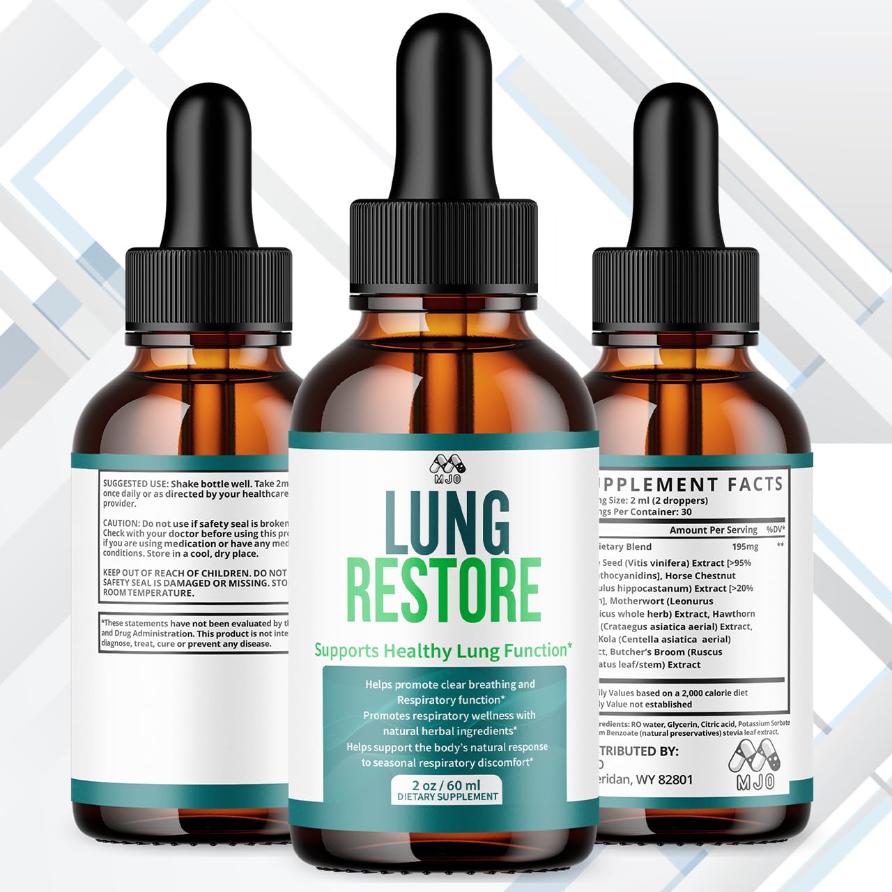 Lung Restore Drops, Official LungRestore Liquid Supplement Drops with All Natural Ingredients, Lung Restore Advanced Lungs Wellness Support Formula with Premium Vitamins for Women & Men (30 Servings) MJO Au supplements