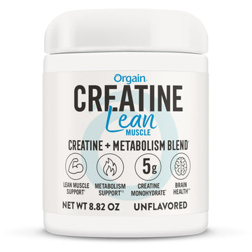Orgain Micronized Creatine Monohydrate Lean Muscle Powder with Metabolism Blend, Unflavored, 50 Servings, Supports Muscle Strength and Brain Health, No Dairy or Soy, Gluten Free, Vegan Orgain Au supplements