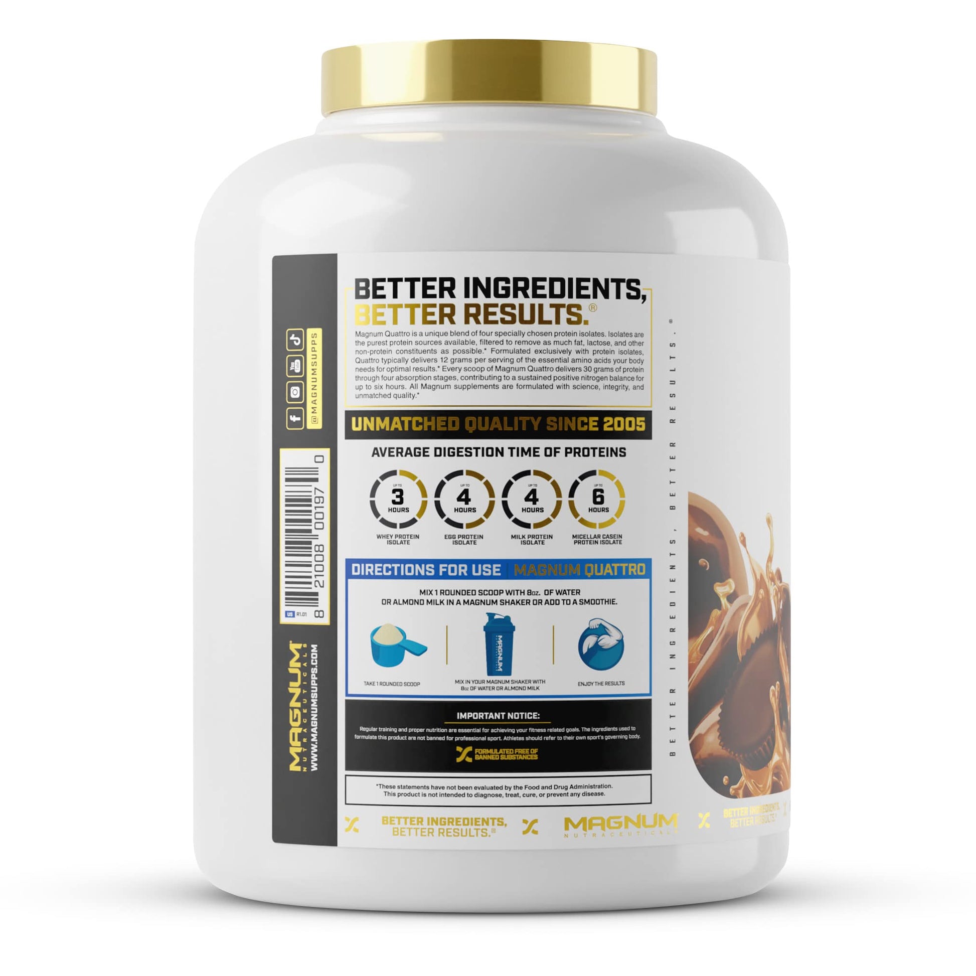 Magnum Nutraceuticals Quattro -, Peanut Butter Cups, 4LB - May Support Muscle Growth QUATTRO Au supplements