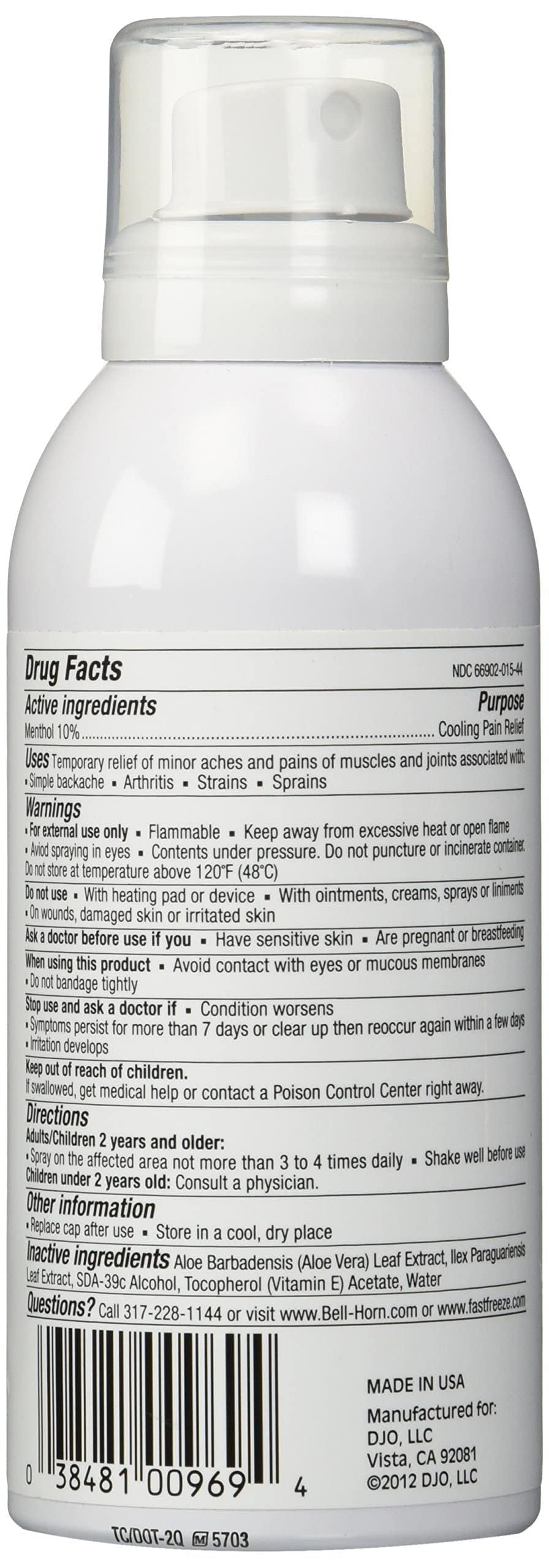 Fast Freeze All-Natural Cooling Pain Relief Therapy: Continuous Spray, 4 fl oz Fast Freeze Au supplements