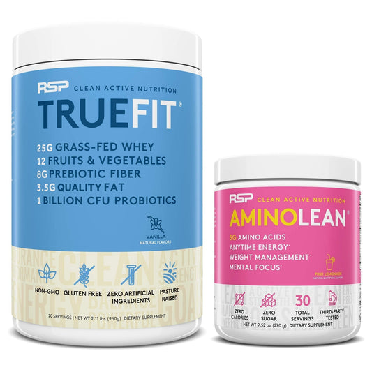 RSP NUTRITION TrueFit Protein Powder (Vanilla 2 LB) with AminoLean Pre Workout Energy RSP NUTRITIONAU supplements