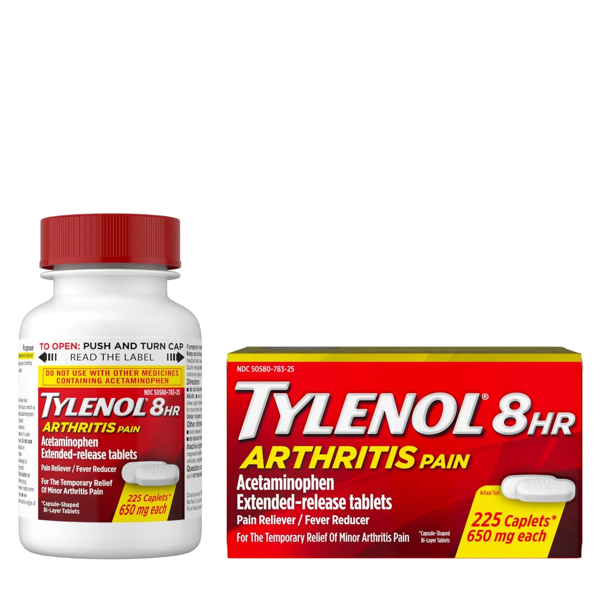 Tylenol Acetaminophen 650 mg Extended Release Caplets, Fast, Strong Pain Relief, 8 Hour Arthritis Pain Relief, Joint Pain Reliever & Fever Reducer, Long-Lasting Relief, Oral Medicine, 225 Count Tylenol Au supplements