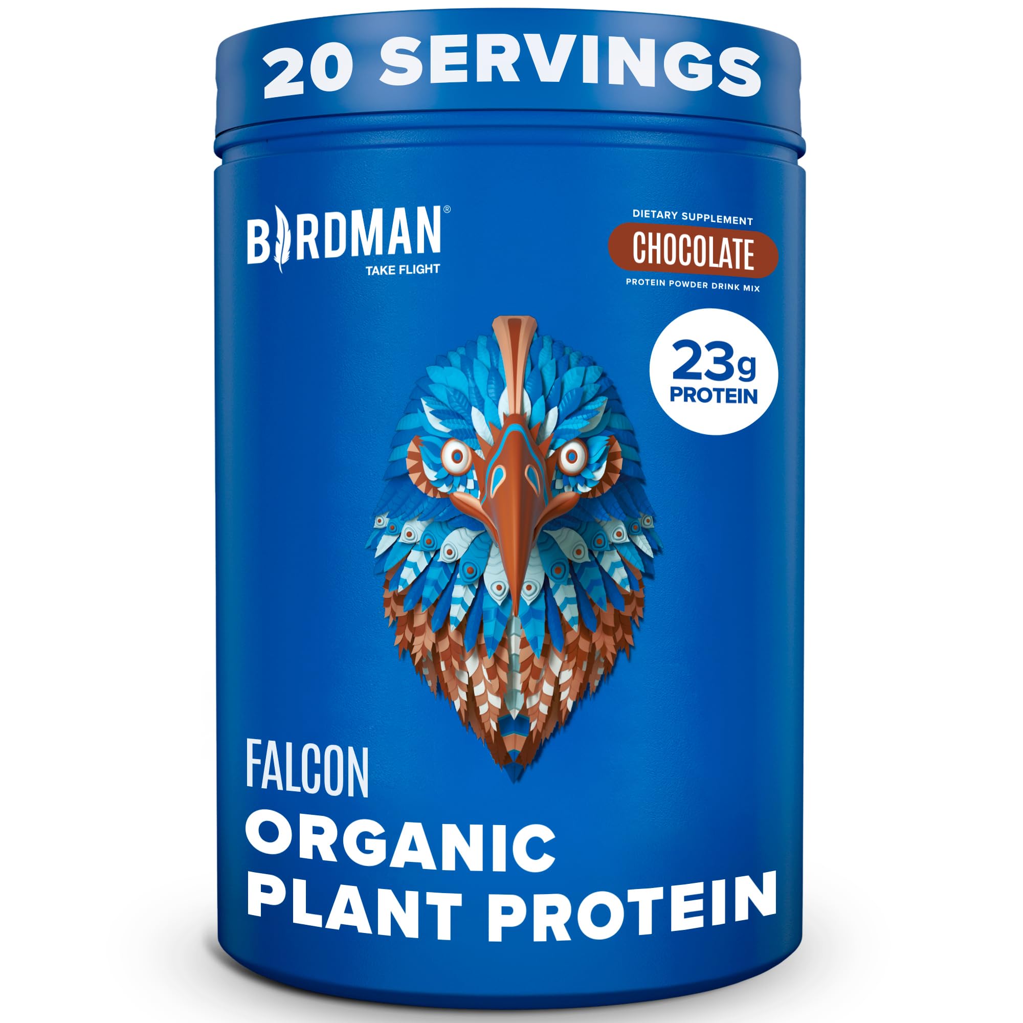 BIRDMAN Falcon Vegan Protein Powder Organic, Stevia & Sugar Free, Plant Based Protein BIRDMAN Au supplements
