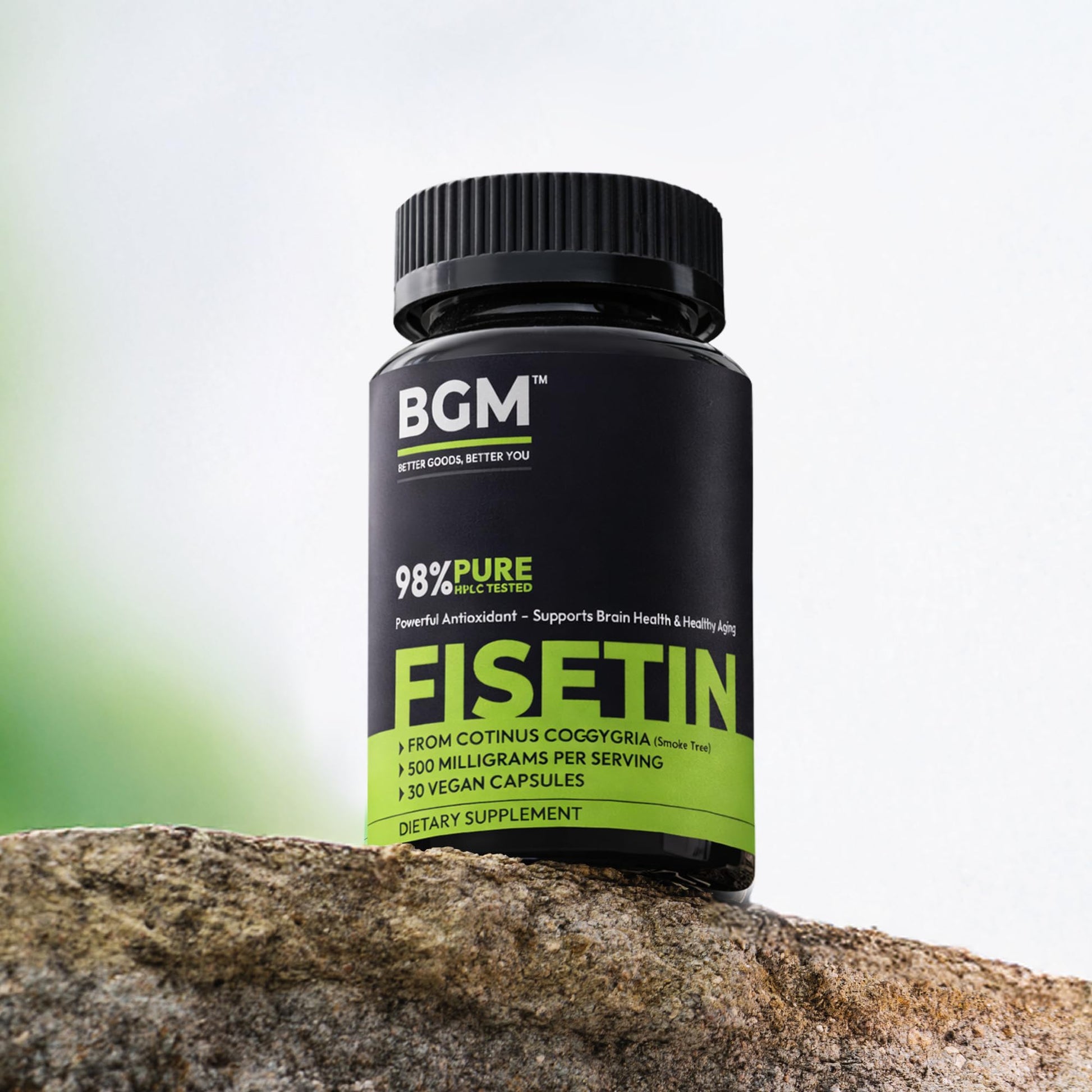 BGM Fisetin 500mg Supplement | Smoke Tree Extract (Cotinus coggygria) | 98% Pure Senolytic Antioxidant | Vegan Capsules | Supports Brain Health & Healthy Aging BGM Better Goods, Better You Au supplements