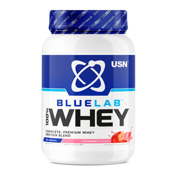 USN Blue Lab Whey Protein Powder: Strawberry - Whey Protein 908g - Post-Workout - Whey Isolate USN Au supplements