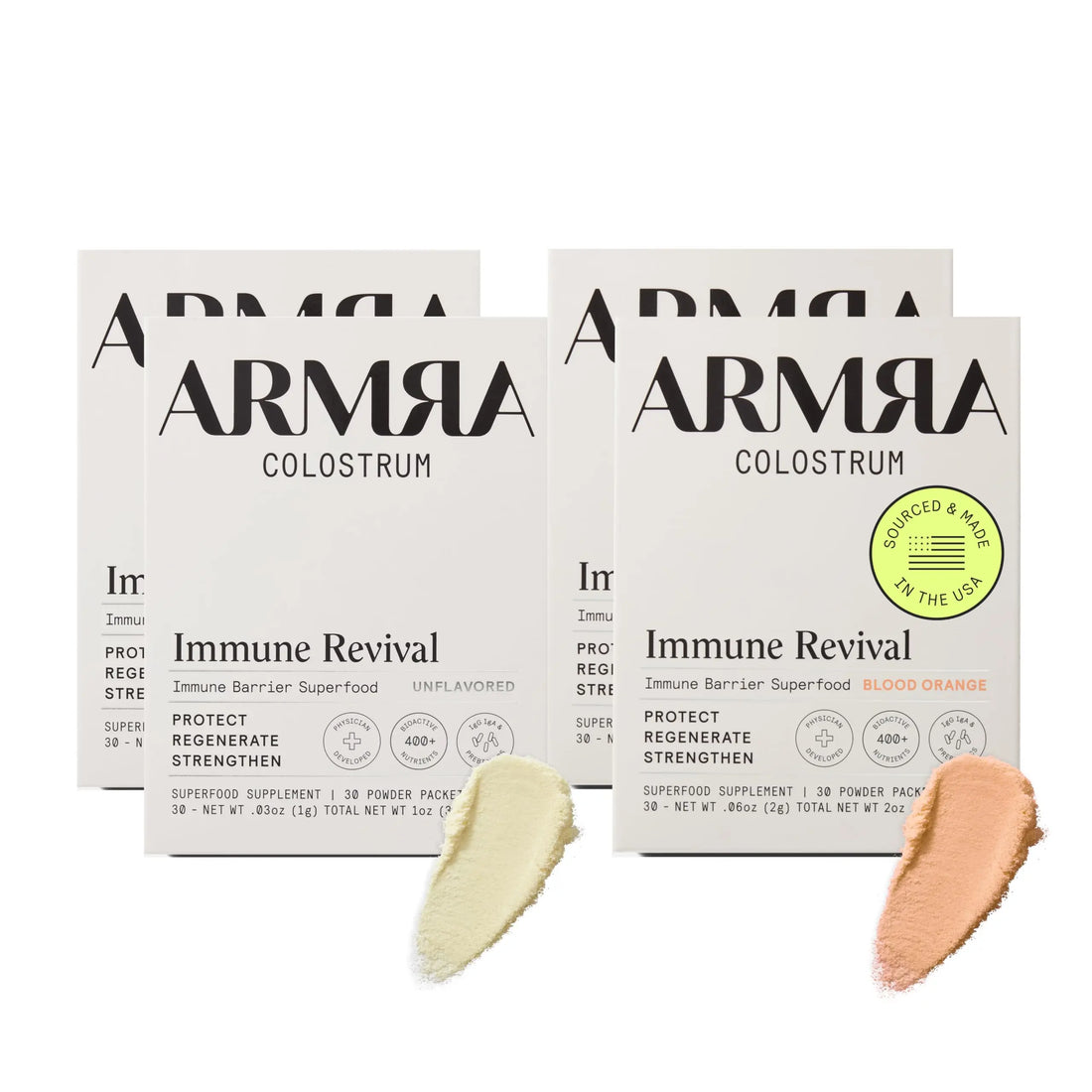 ARMRA Colostrum™ Premium Powder, Grass Fed, Gut Health Bloating Immunity Skin & Hair, Contains 400+ Bioactive Nutrients, Keto, Gluten & Fat Free (Unflavored, Blood Orange Bundle | 120 Servings) ARMRA Au supplements