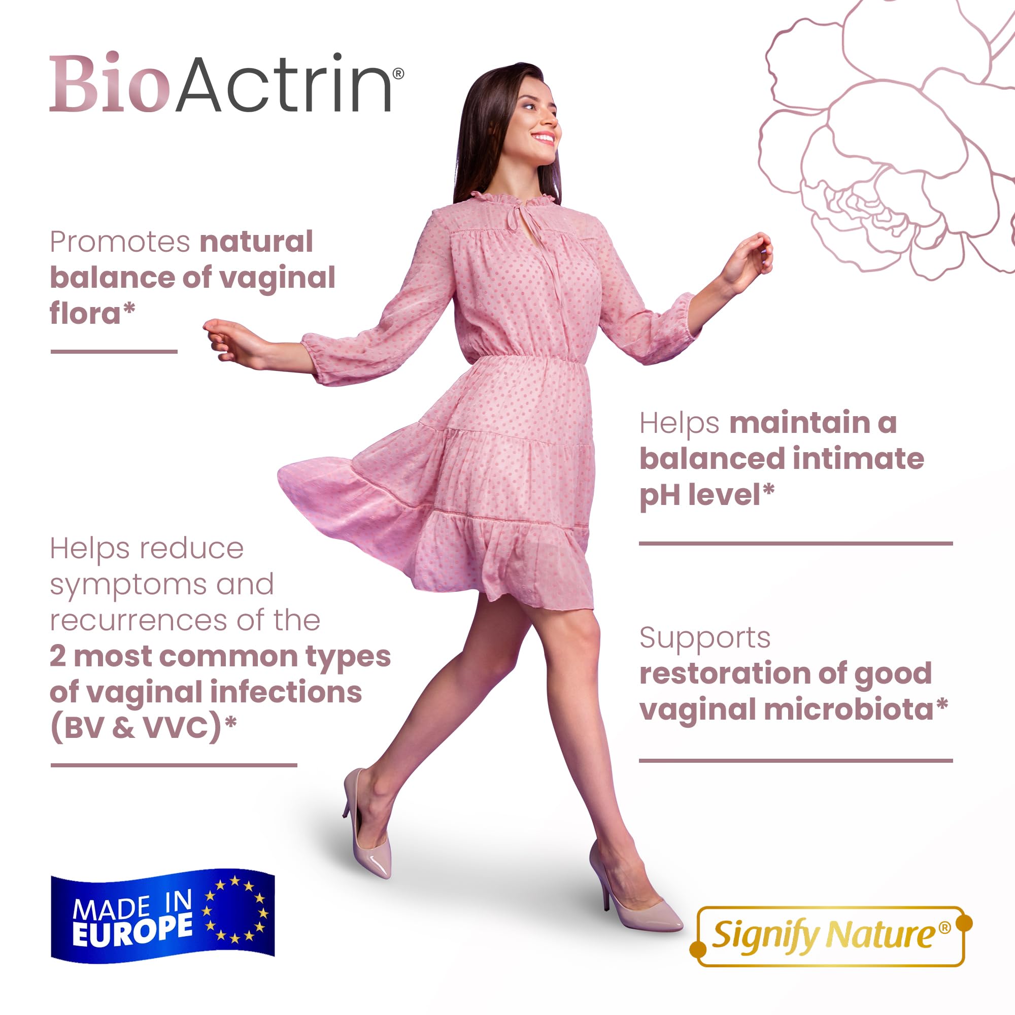 Bioactrin Vaginal Probiotics for Women - Formulated Bacterial Vaginosis Treatment, Yeast Infection SIGNIFY NATURE Au supplements