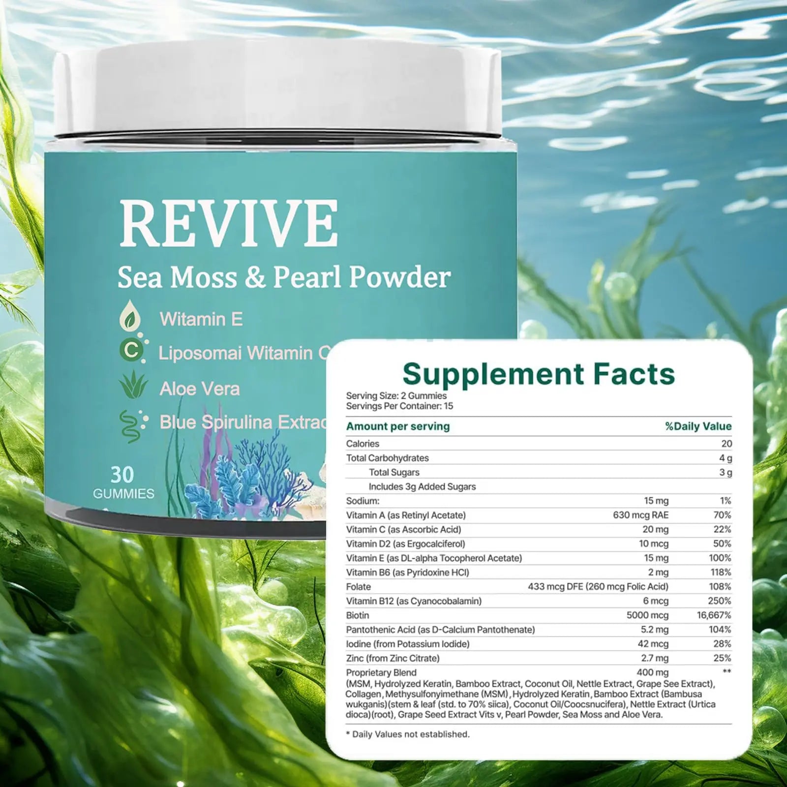 Giamau Revive Hair Gummies, Sea Moss Gummies, Natural Nutrient Blend for Hair Health Support – Gluten-Free, No Harsh Chemicals, 60 Gummies (1) Giamau Au supplements