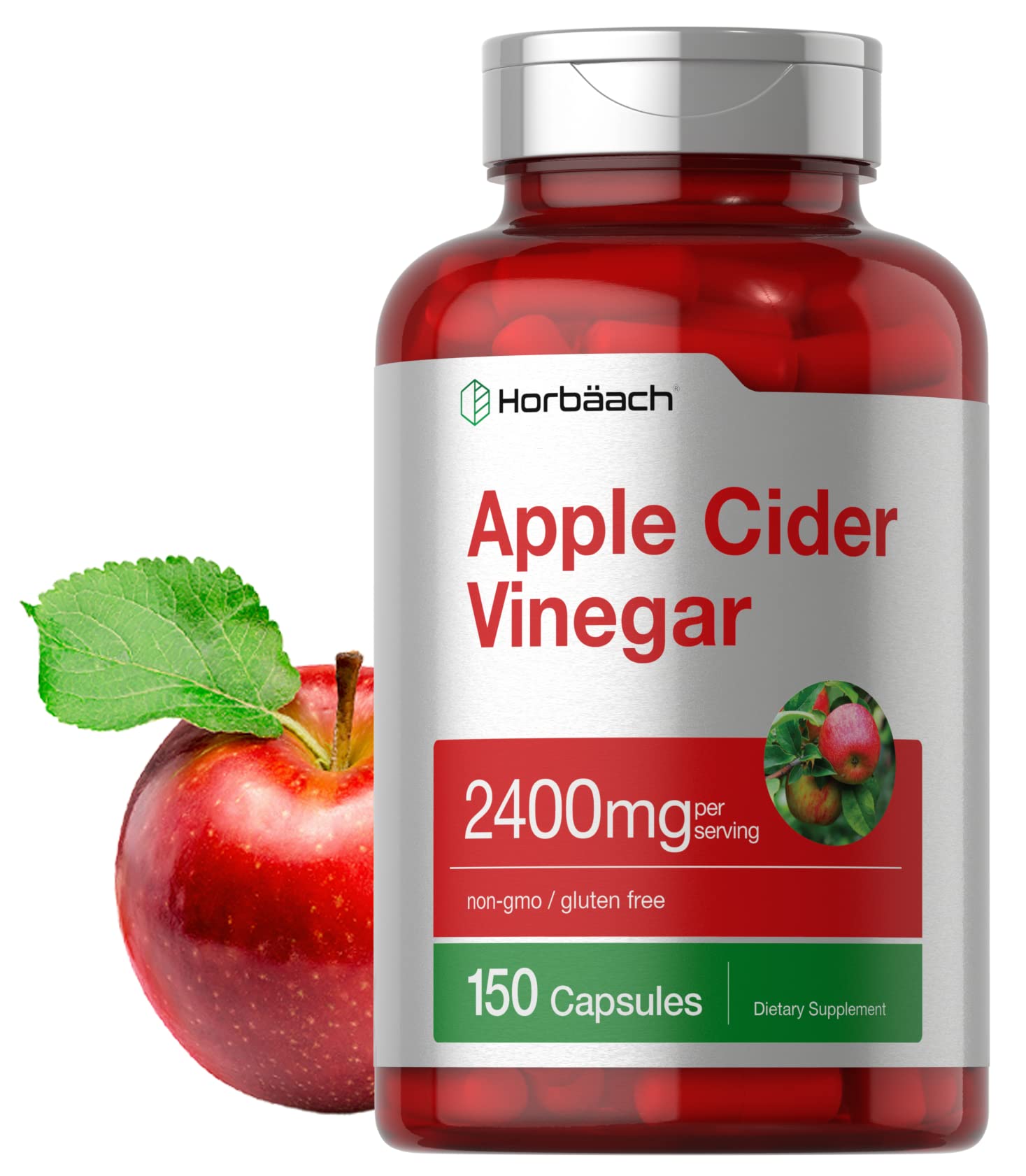 Apple Cider Vinegar Capsules | 2400mg | 150 Count | Non-GMO, Gluten Horbäach Au supplements