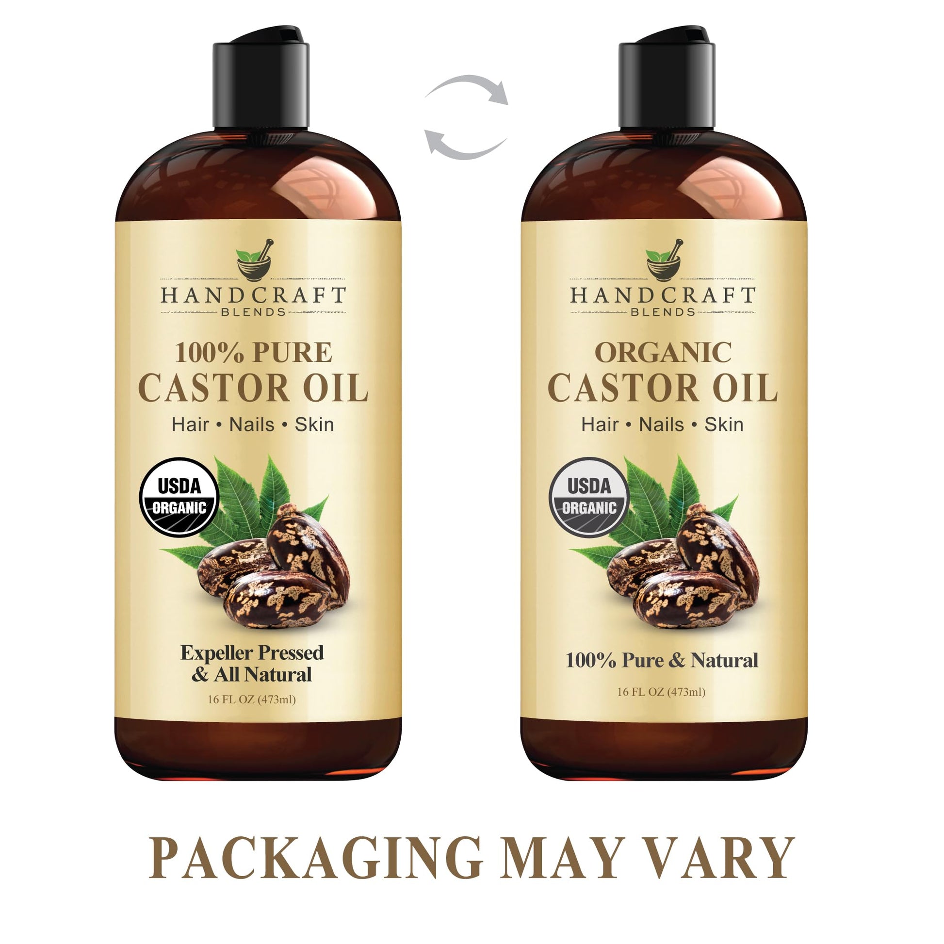 Handcraft Blends Organic Castor Oil for Hair Growth, Eyelashes and Eyebrows - 100% Pure Handcraft Blends Au supplements