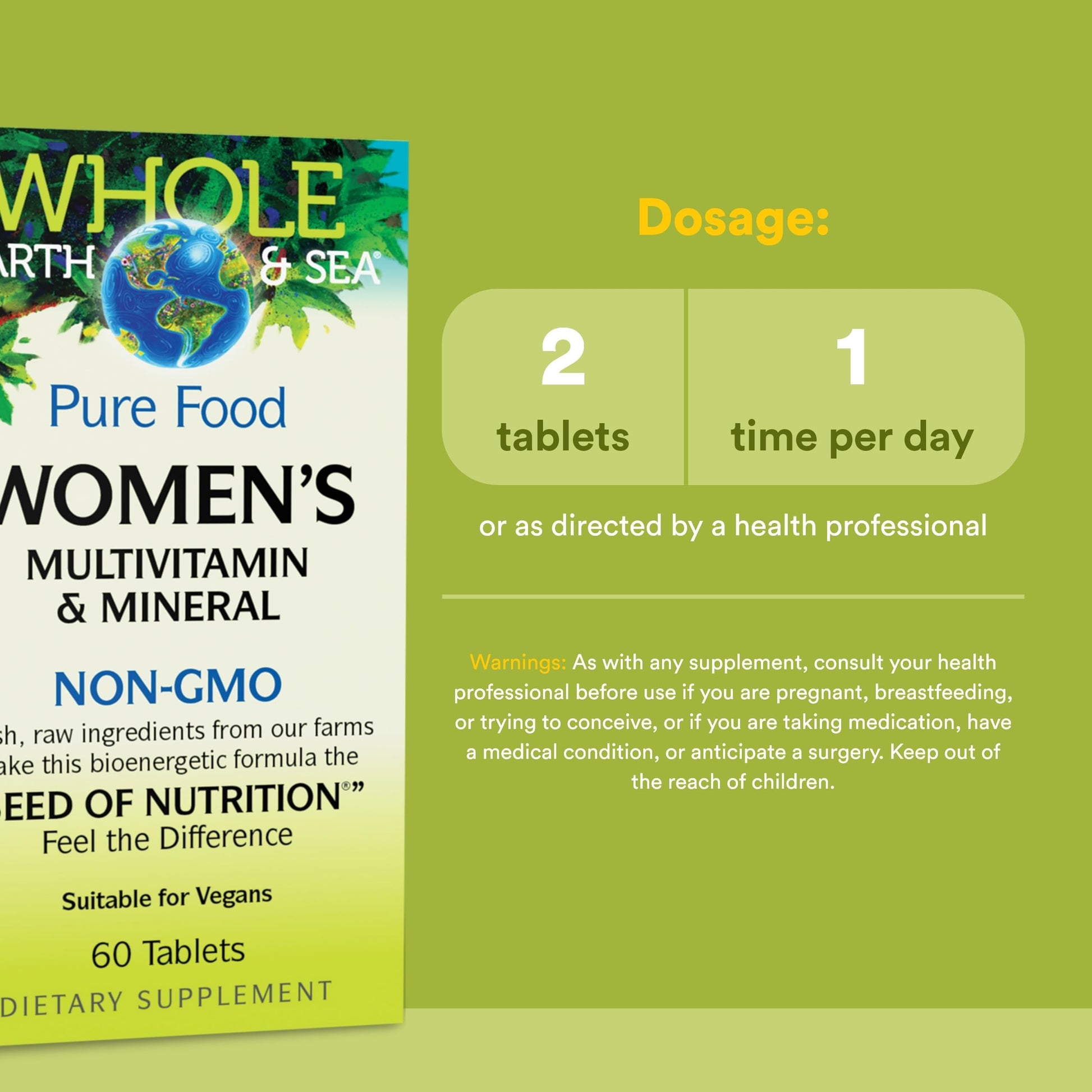 Whole Earth & Sea from Natural Factors, Women's Multivitamin & Mineral, Whole Food Supplement, Vegan, 60 tablets (30 servings) Natural Factors Au supplements