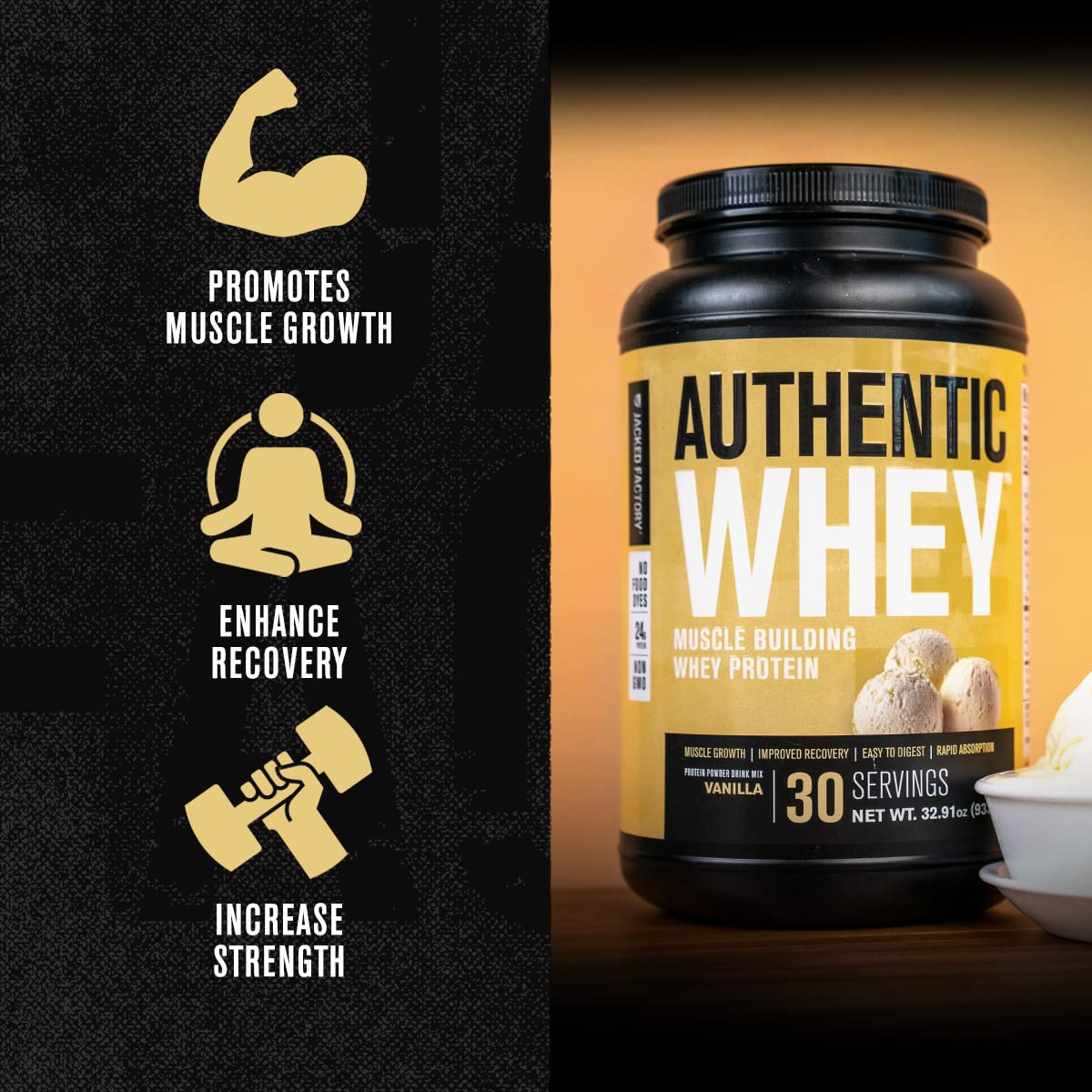 Jacked Factory Authentic Whey Muscle Building Whey Protein Powder - Low Carb Jacked Factory Au supplements