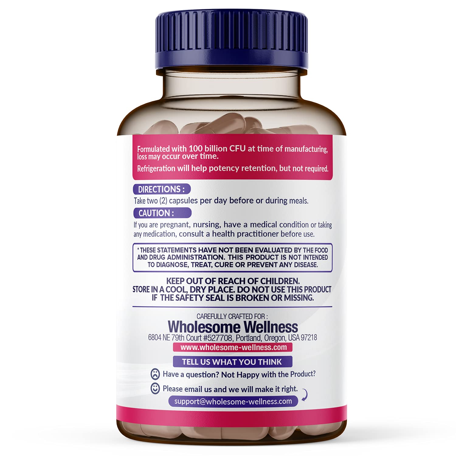 Wholesome Wellness Dr. Formulated Raw Probiotics for Women 100 Billion CFUs Capsules with Prebiotics, Digestive Enzymes, Approved for Adults, Shelf Stable Supplement Wholesome Wellness Au supplements