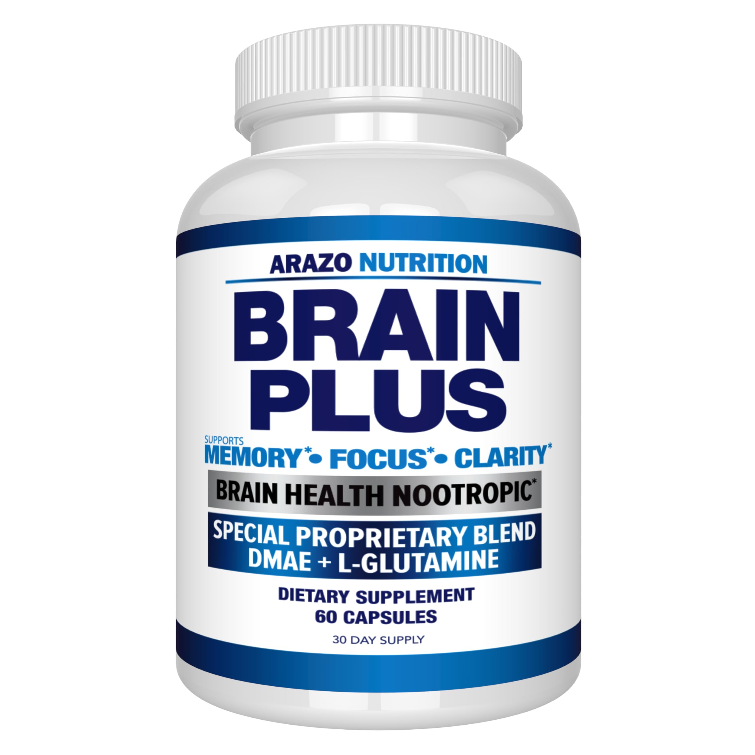 Arazo Nutrition Premium Brain Function Supplement – Memory, Focus, Clarity – Nootropic Booster with DMAE, Bacopa Monnieri, L-Glutamine, Multi Vitamins, Multi Minerals Arazo Nutrition Au supplements