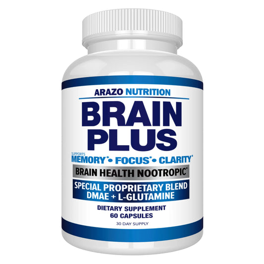Arazo Nutrition Premium Brain Function Supplement – Memory, Focus, Clarity – Nootropic Booster with DMAE, Bacopa Monnieri, L-Glutamine, Multi Vitamins, Multi Minerals Arazo NutritionAU supplements
