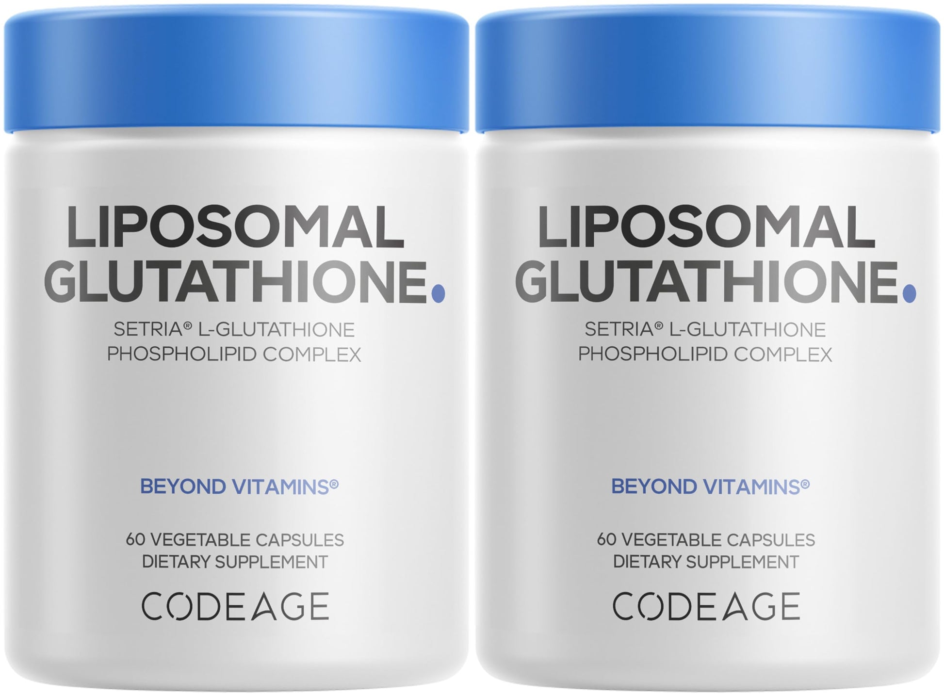 Codeage Liposomal Glutathione Supplement - Pure Reduced Setria L-Glutathione, Liposomal Delivery, Phospholipid Complex - Vegan, Non-GMO - 2-Pack Codeage Au supplements