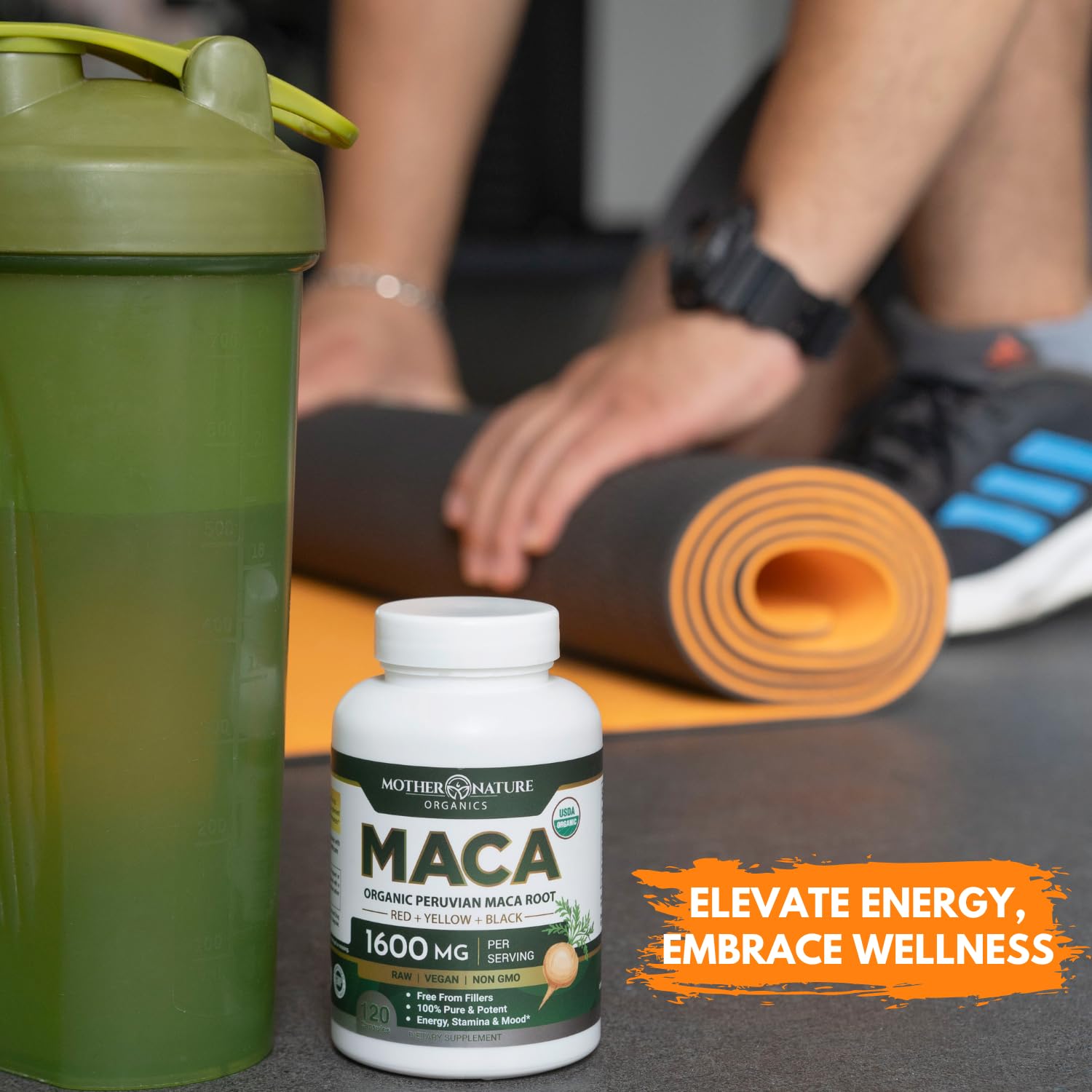 Mother Nature Organic Maca Root Capsules – 1600mg, 120 Vegan Capsules – Non GMO Peruvian Yellow, Red & Black Maca for Men & Women - Energy, Hormone, Brain & Weight Well-Being Mother Nature Organics Superfoods for Organic Living Au supplements