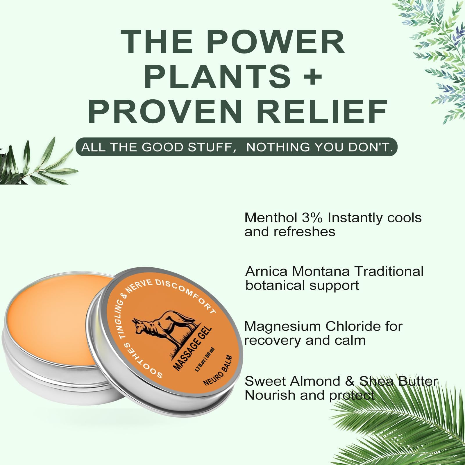 Nerve Relief Balm | Magnesium Neuro Balm for Neuropathy, Natural Joint Care Soothing Massage Cream, Arnica Oil, Camphor Blue, Chamomile Extract 50ml (2) DFTLUUE Au supplements