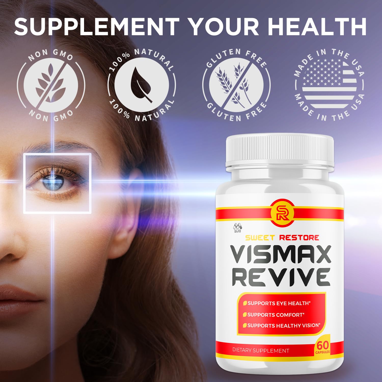 (2 Pack)Vismax Revive Capsules, Official VismaxRevive Vision Support Supplement with All Natural Ingredients, Advanced Eye Health Formula & Vision Vitamin Supporting Wellness Naturally (120 Capsules) MJO Au supplements