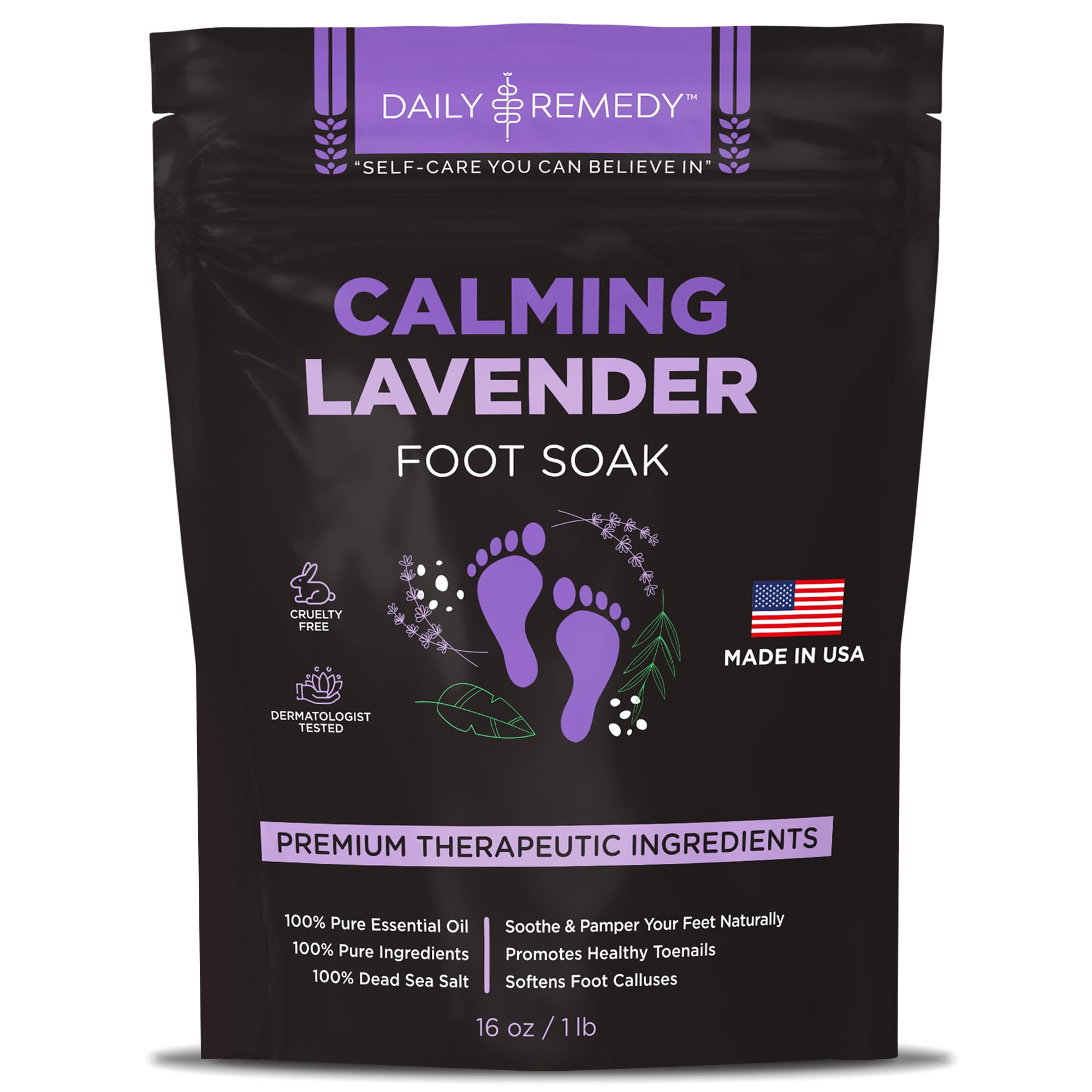 Calming Lavender Foot Soak with Epsom Salt, Made in USA, Foot Soak Soothes Sore Tired DAILY REMEDY Au supplements