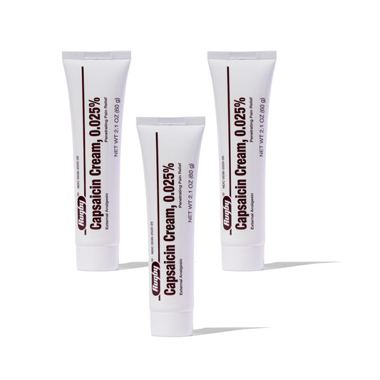 Rugby Capsaicin 0.025% Cream for Penetrating Pain Relief - 2.1 Oz (60g) (3 Pack) RUGBY LABORATORIESAu supplements