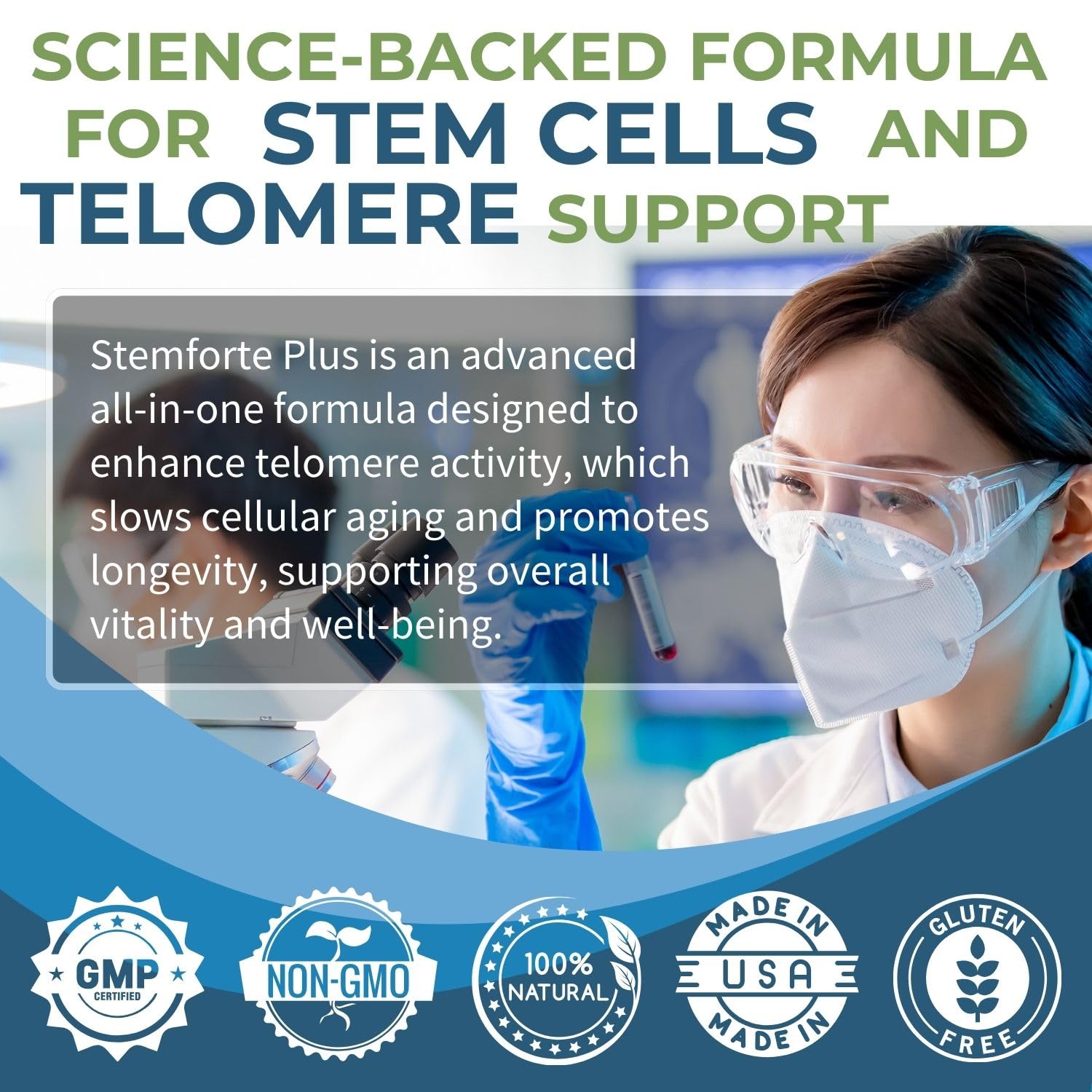 NuVi Global Stemforte Plus Stem Cell and Telomere Supplements – Cell Regeneration, Cell Growth & Telomere Support for Healthy Aging & Cellular Health – 90 Capsules for Men & Women NuVi Global Au supplements