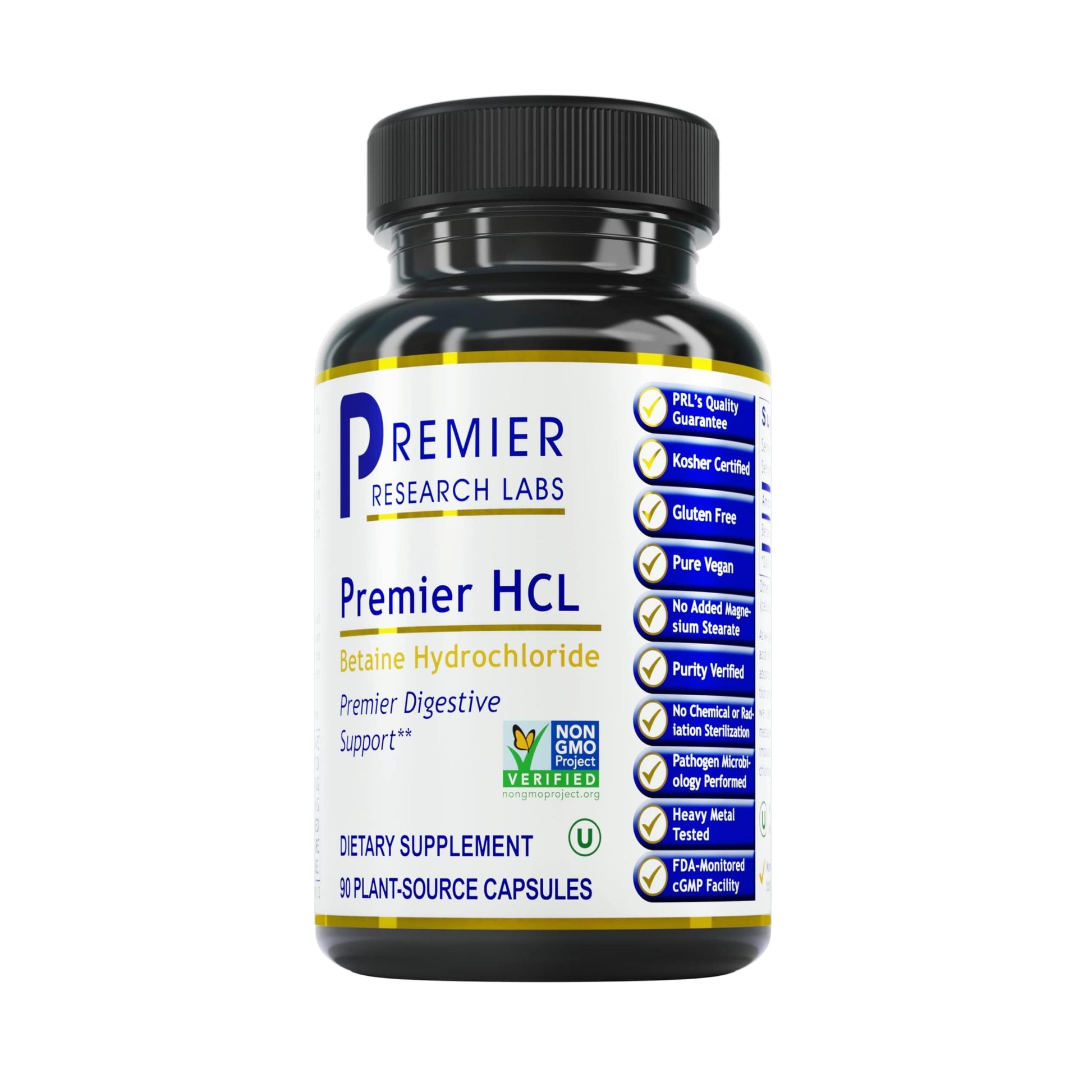Premier Research Labs Premier HCL - Betaine HCL, Betaine Hydrochloride Supplement for Optimal Digestive Function, Nutrient Absorption, Betaine-HCL for Low Stomach Acid- 90 Vegetarian Capsules Premier Research Labs Au supplements