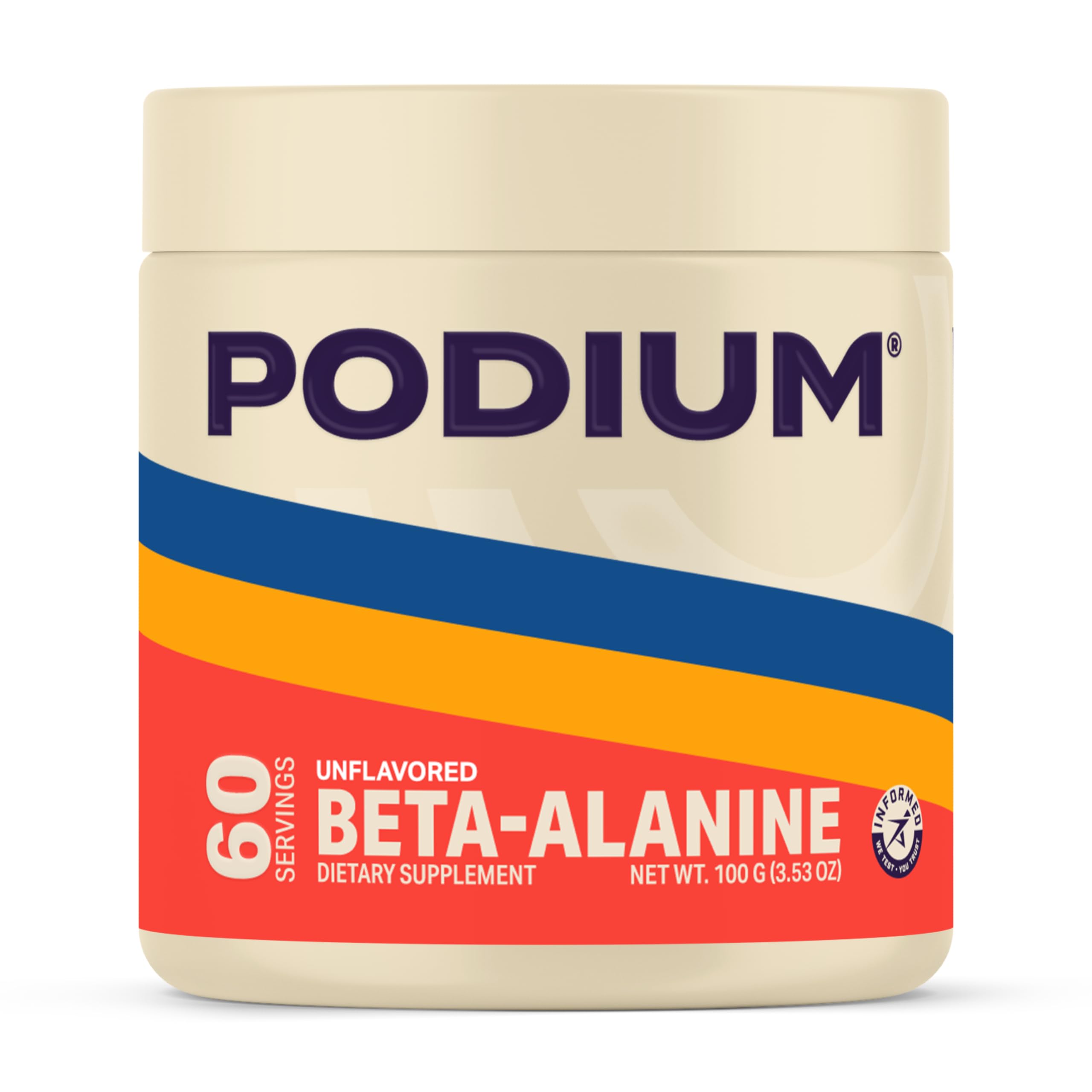 Podium Nutrition, Solos | Beta Alanine, 60 Servings, Unflavored, Boost Athletic Performance Podium Nutrition Au supplements