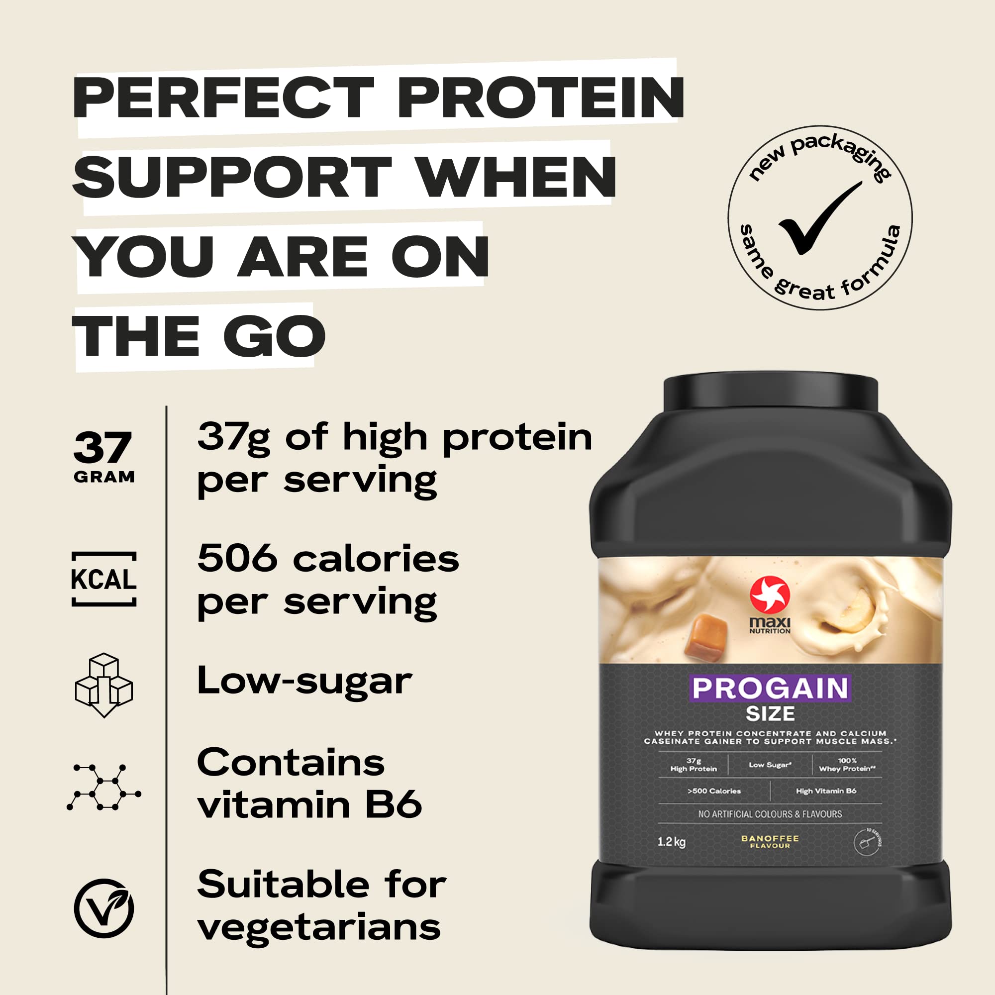 MaxiNutrition - Progain, Banoffee - Whey Protein Powder for Size & Muscle Mass – Low Sugar MaxiNutrition Au supplements