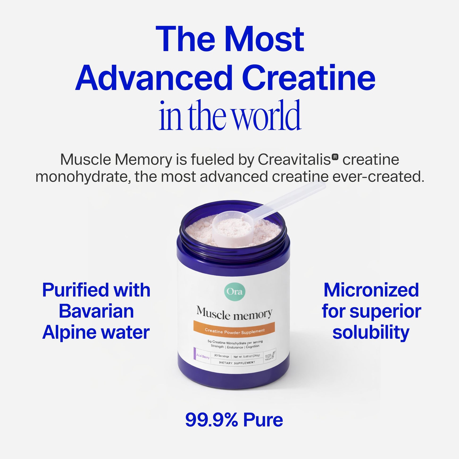 Ora Organic Creatine Monohydrate Powder - German-Sourced Creavitalis for Strength, elevATP for Energy, D-Ribose & Taurine for Recovery - Creatine for Women & Men - Acai Berry Flavor, 30 Servings Ora Organic Au supplements