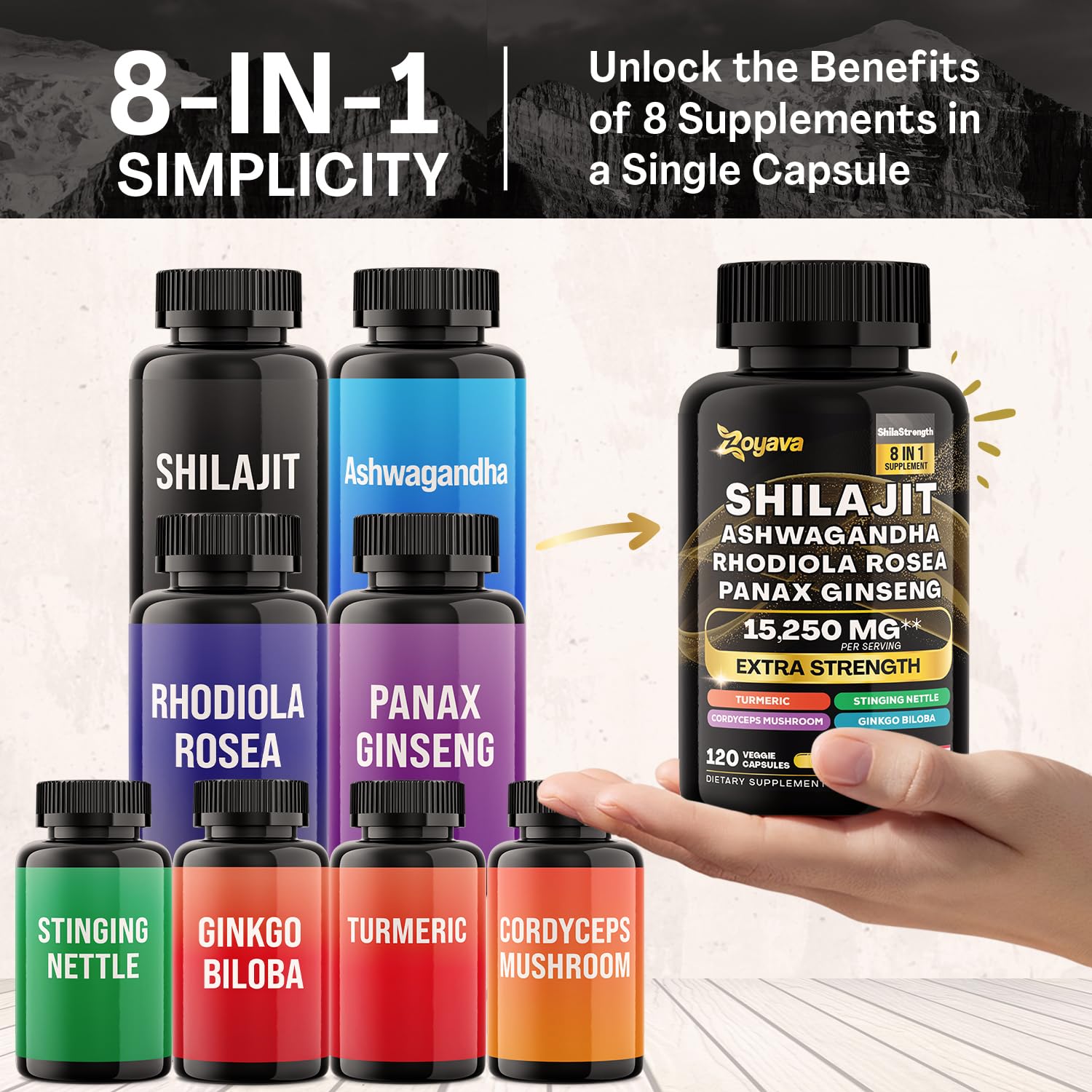 Zoyava Sea Moss Supreme16 Blend 19,445 MG and Shilajit 15,250 MG - Nature's Synergy Zoyava Au supplements
