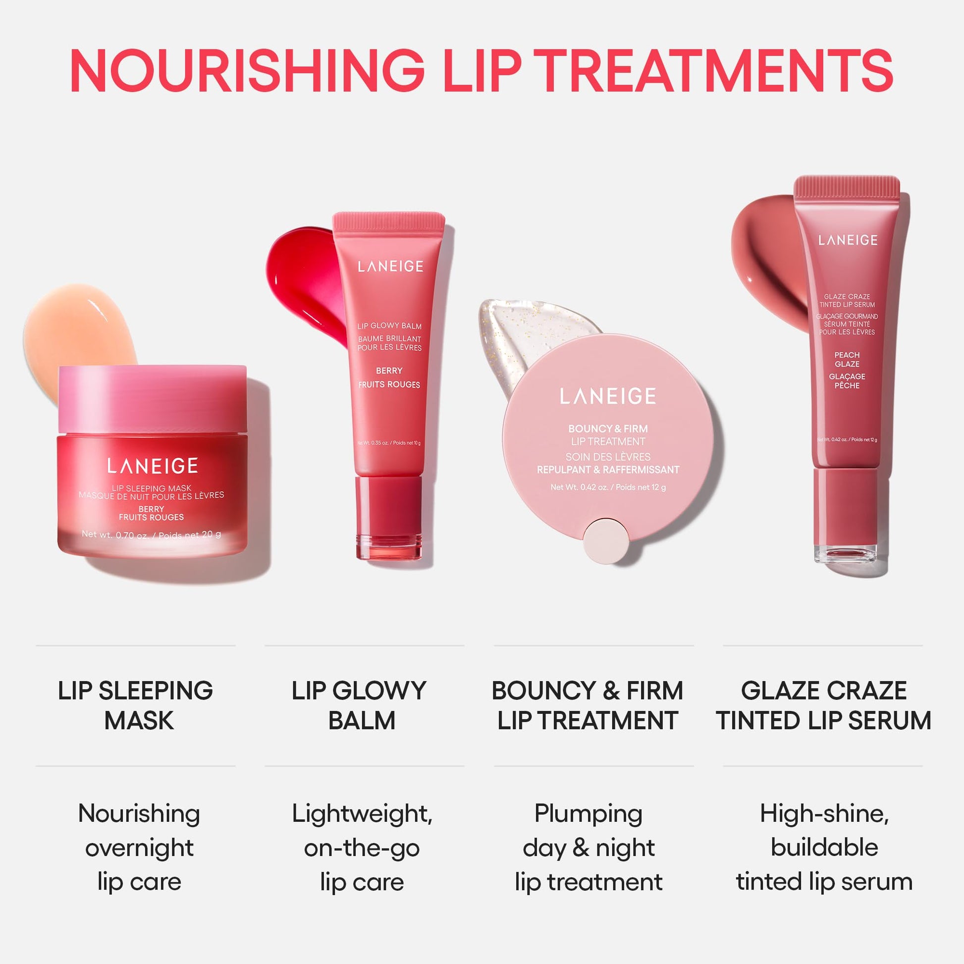 LANEIGE Glaze Craze Tinted Lip Serum, Strawberry Sprinkles: Hydrating Serum for Glossy,Nourished Lips with Plumping Polypeptides,0.42 oz LANEIGE Au supplements