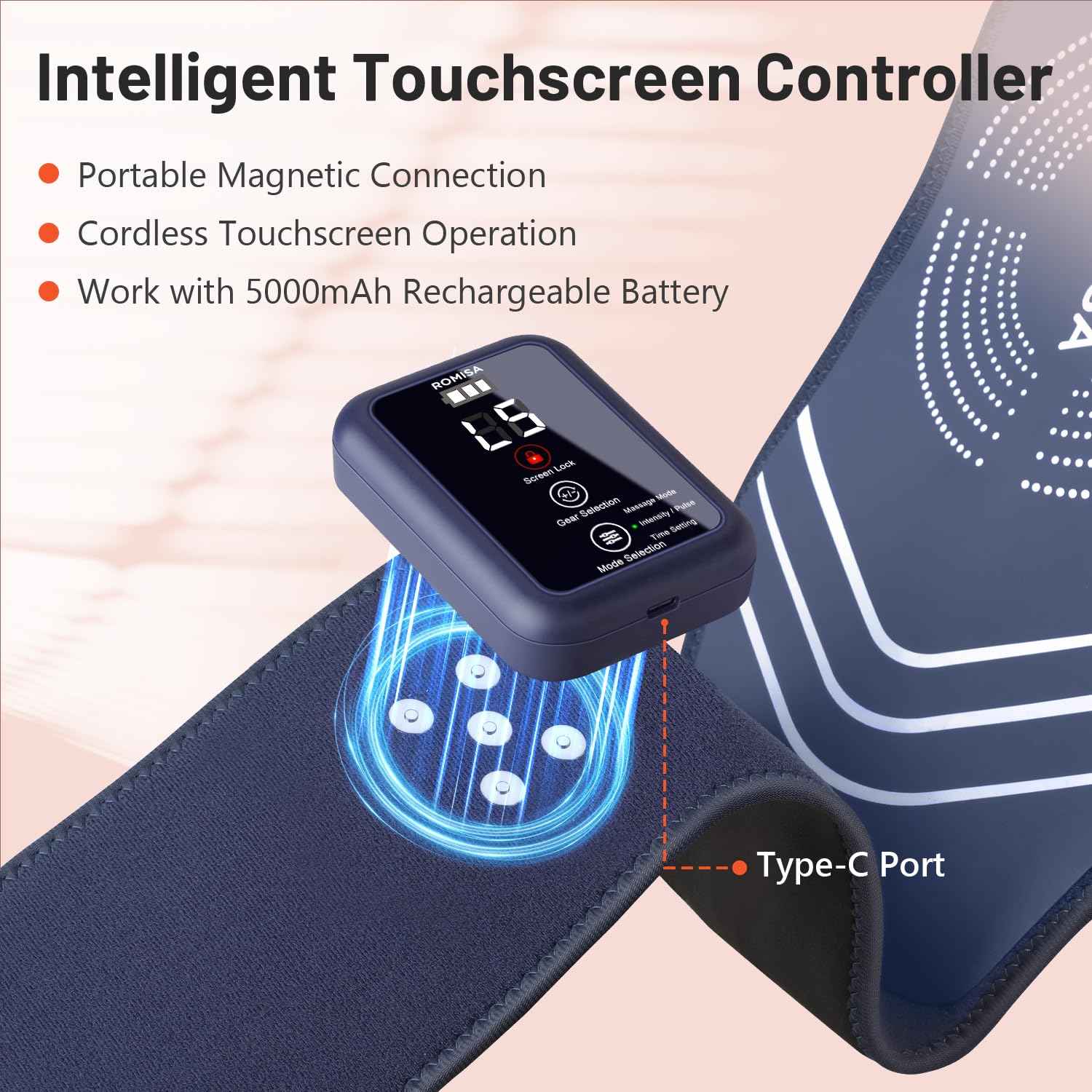 ROMISA Red Light Therapy Belt - Infrared Light Therapy Vibration Rechargeable 660nm&850nm ROMISA Au supplements