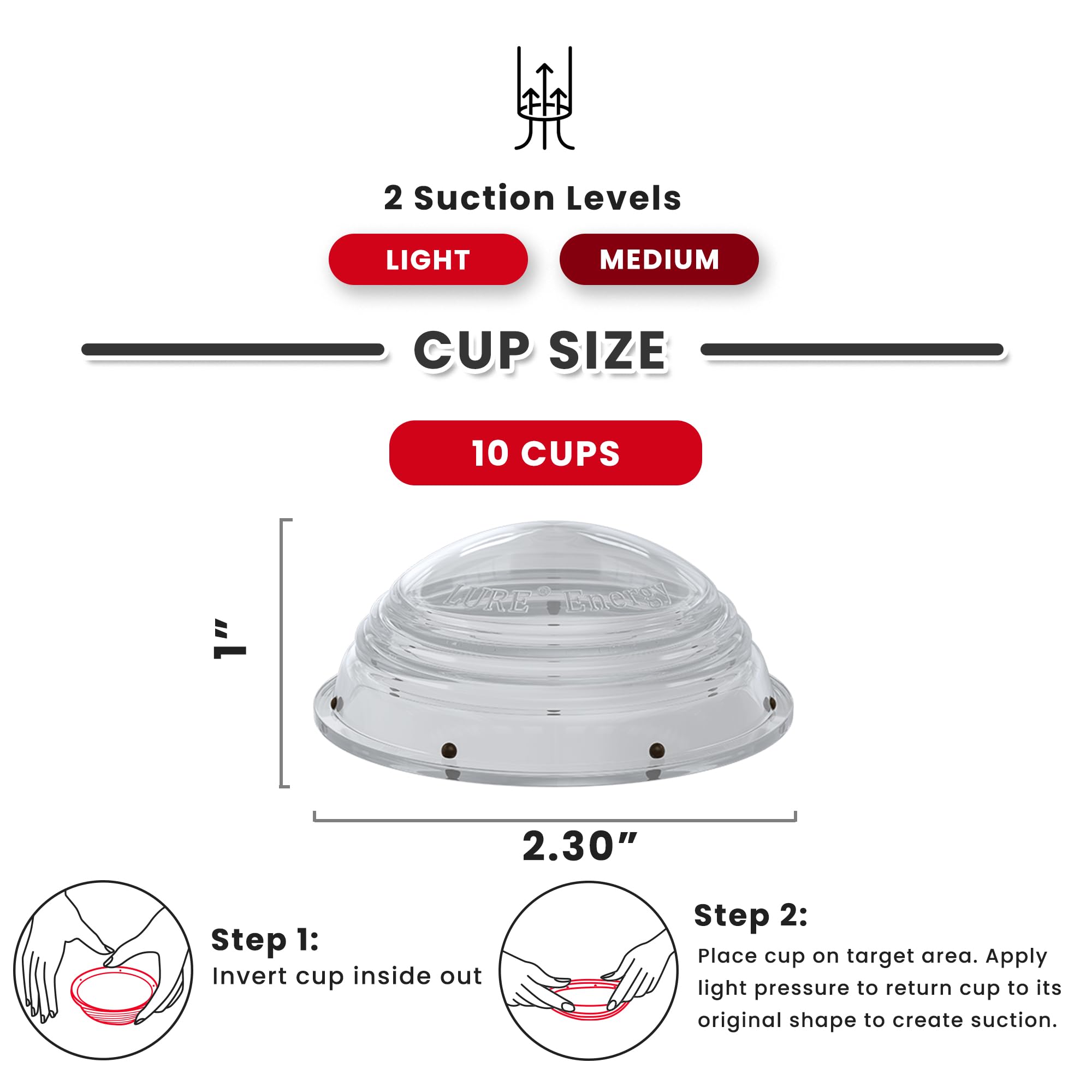 Lure Essentials Cupping Therapy Set 10 Professional Silicone Cupping Cups for Muscle Knots, Joints, Muscles, Arms and Feet Lure Essentials Au supplements