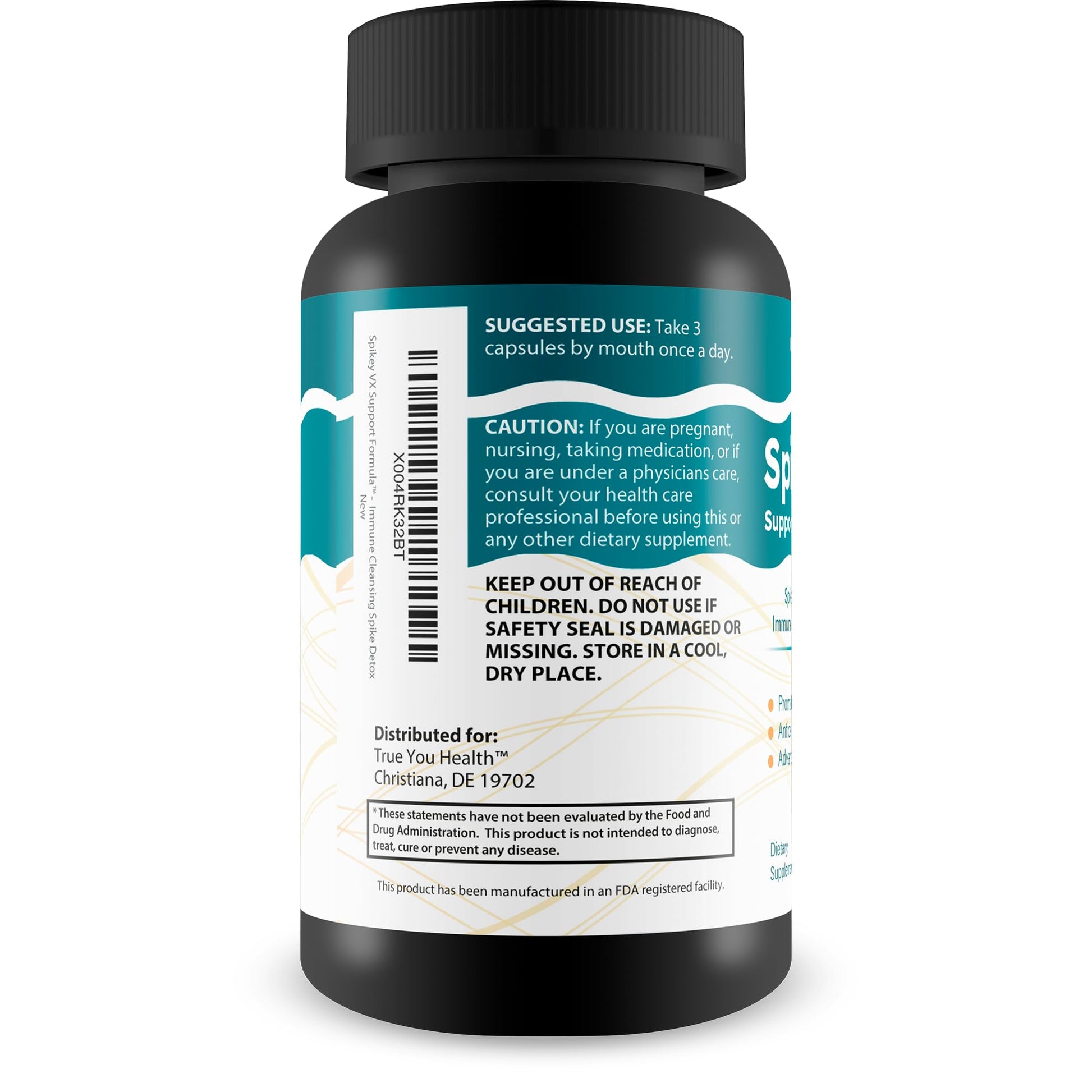 True You Health Spikey VX Support Formula - Our Best Spike Support Formula for Immune System Detox - Daily Zinc Immunity Capsules Vitamin C Immune Boost - Feel The Wellness Spike Detox The Wellness True You Health Au supplements