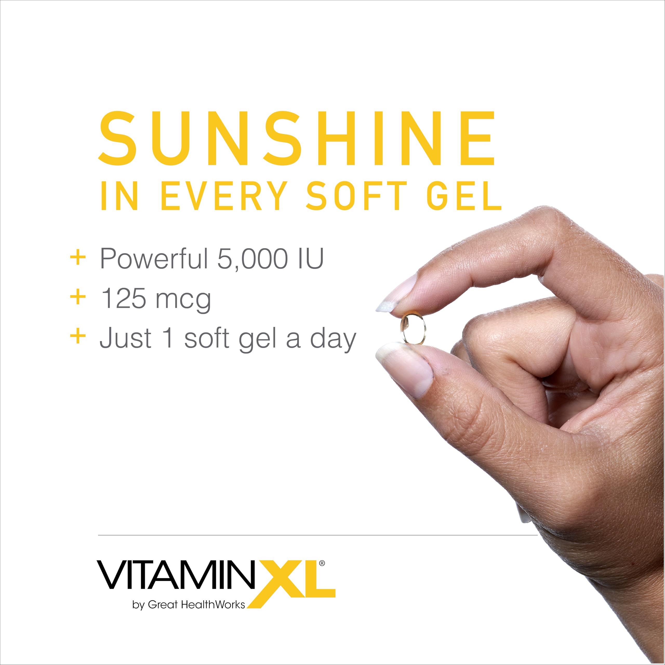 OmegaXL VitaminXL D3 High Potency Daily Vitamin D 5000 IU 125mcg Immune Support Supplement - Promotes Healthy Muscle Function & Strong Bones - Non-GMO, Gluten-Free - 30 Softgels OmegaXL Au supplements
